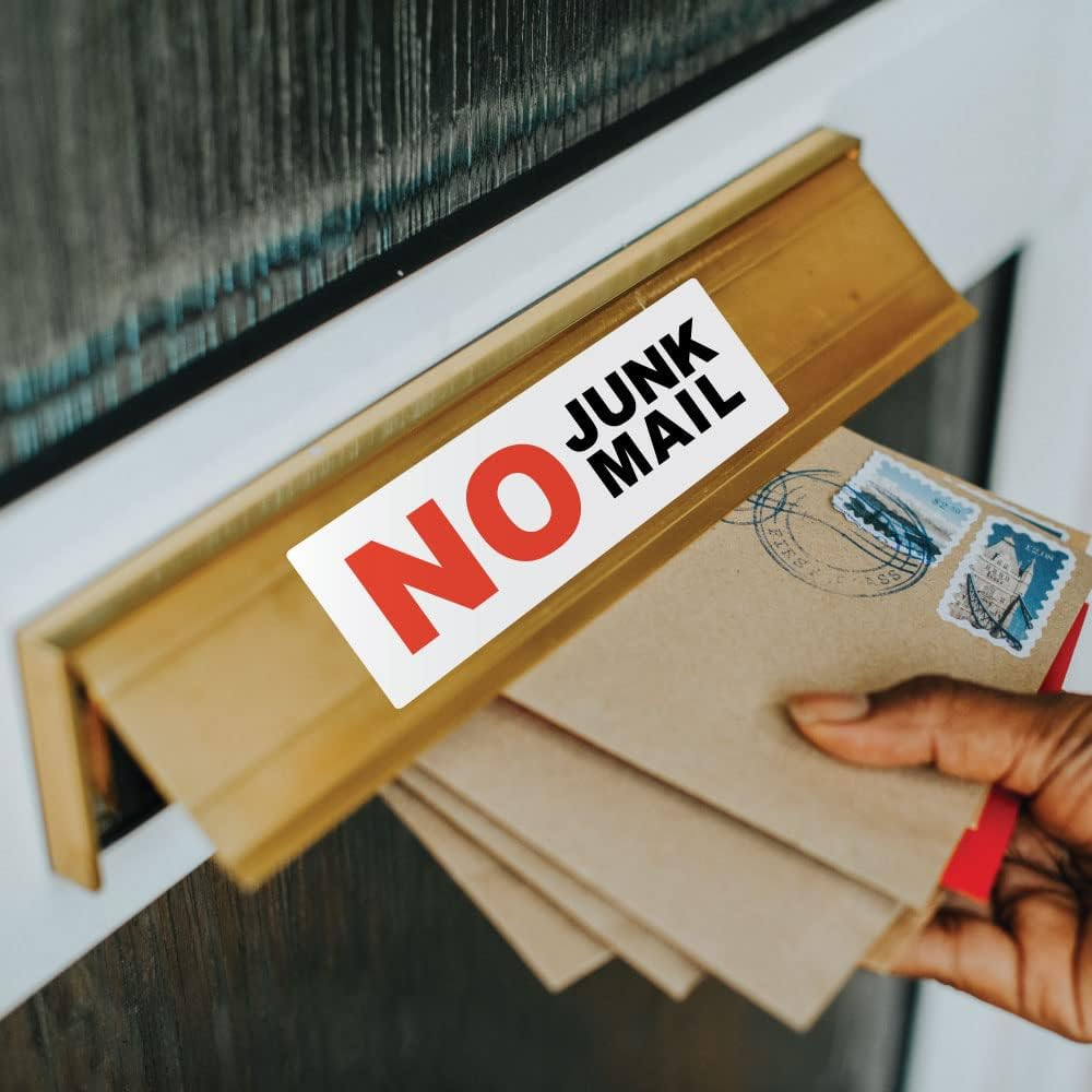 No Junk Mail Sticker Pack of 3 for Mailbox Postbox Doors image number 4