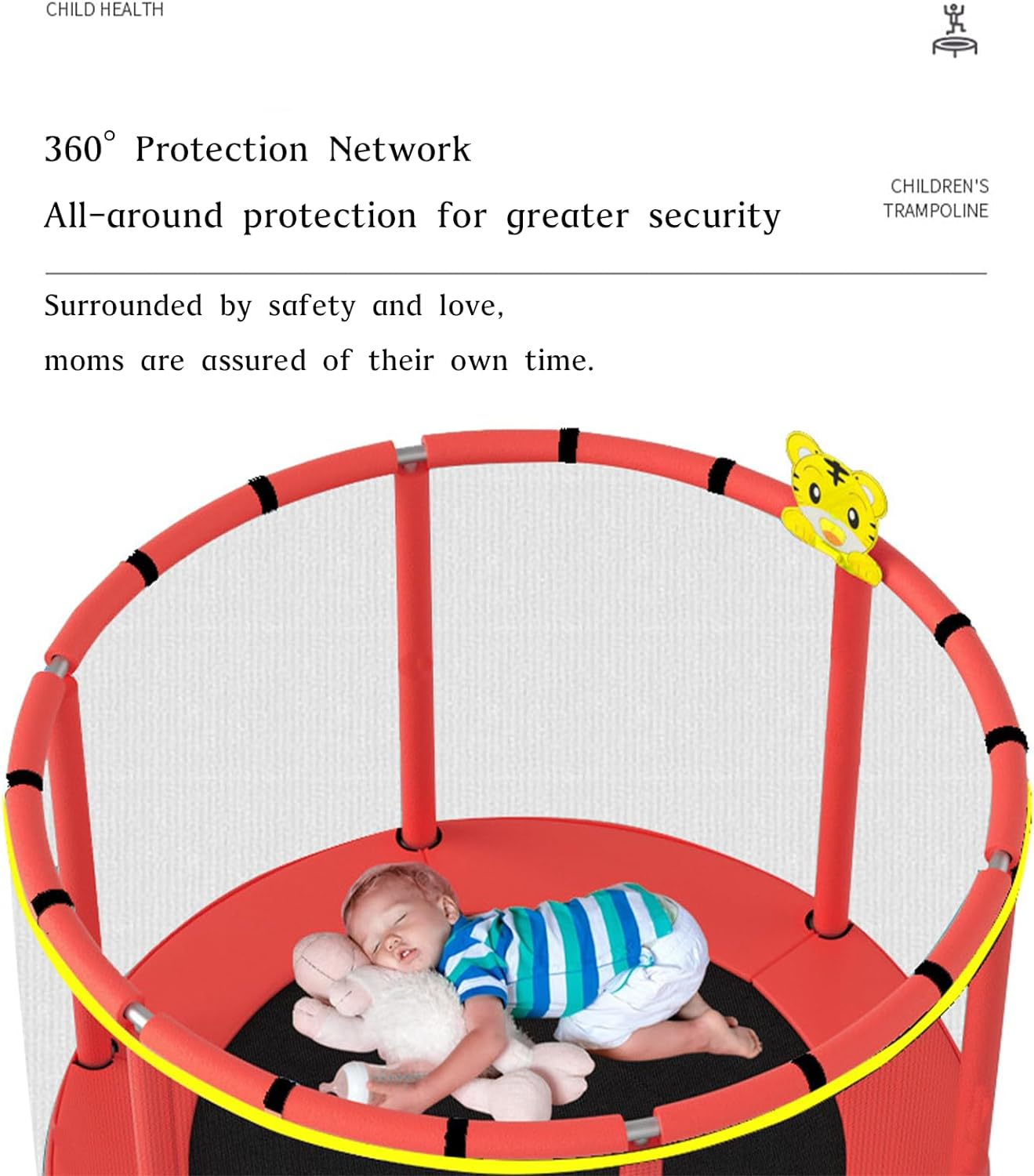 Xcjump Small Trampoline, 55 FT Kids Trampolines for Toddlers Indoor, Toddler, Children'S Trampoline with Net Birthday Gifts for Boy Girl (Blue) image number 5