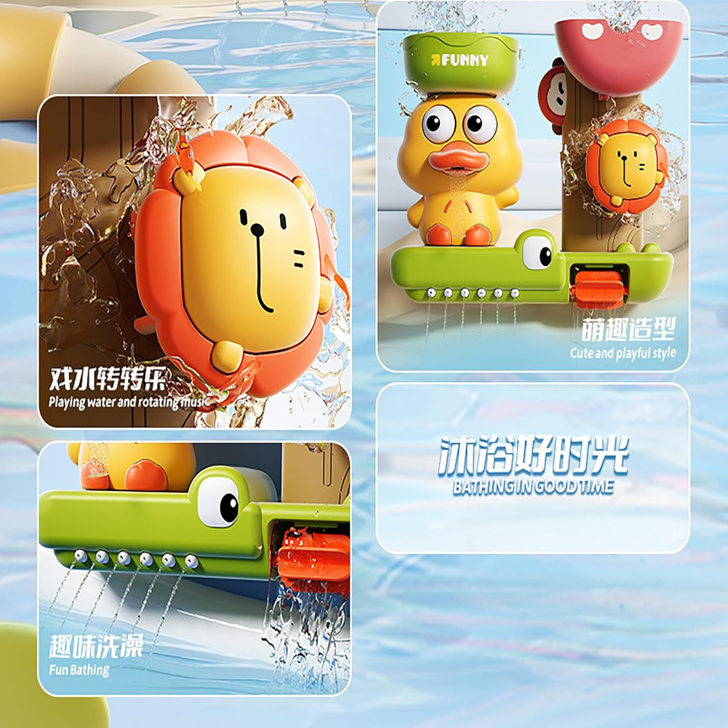 Baby Bath Toys, Toddler Bathtub Water Toys with Waterfall Spinning Gears , Toy for Kids 18 Months+ image number 4