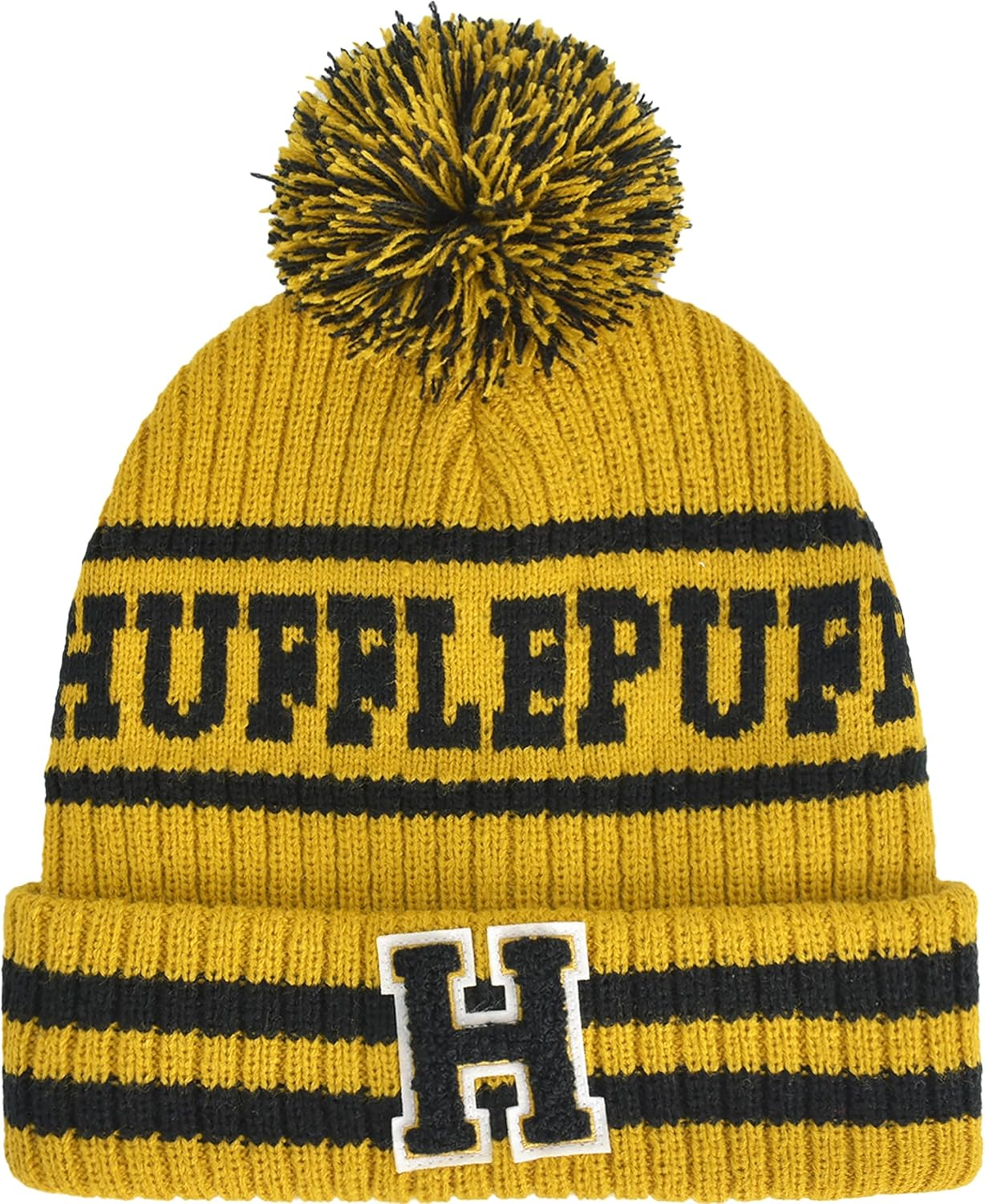 Concept One Harry Potter Beanie Hat, Hogwarts Collegiate Winter Knit Cap with Cuff and Pom