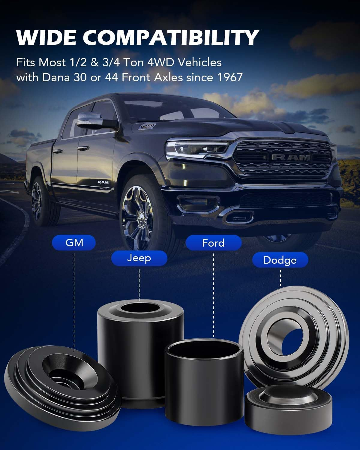 Orion Motor Tech Heavy Duty Ball Joint Press & U Joint Removal Tool Kit with 4X4 Adapters, for Most 2WD and 4WD Cars and Light Trucks