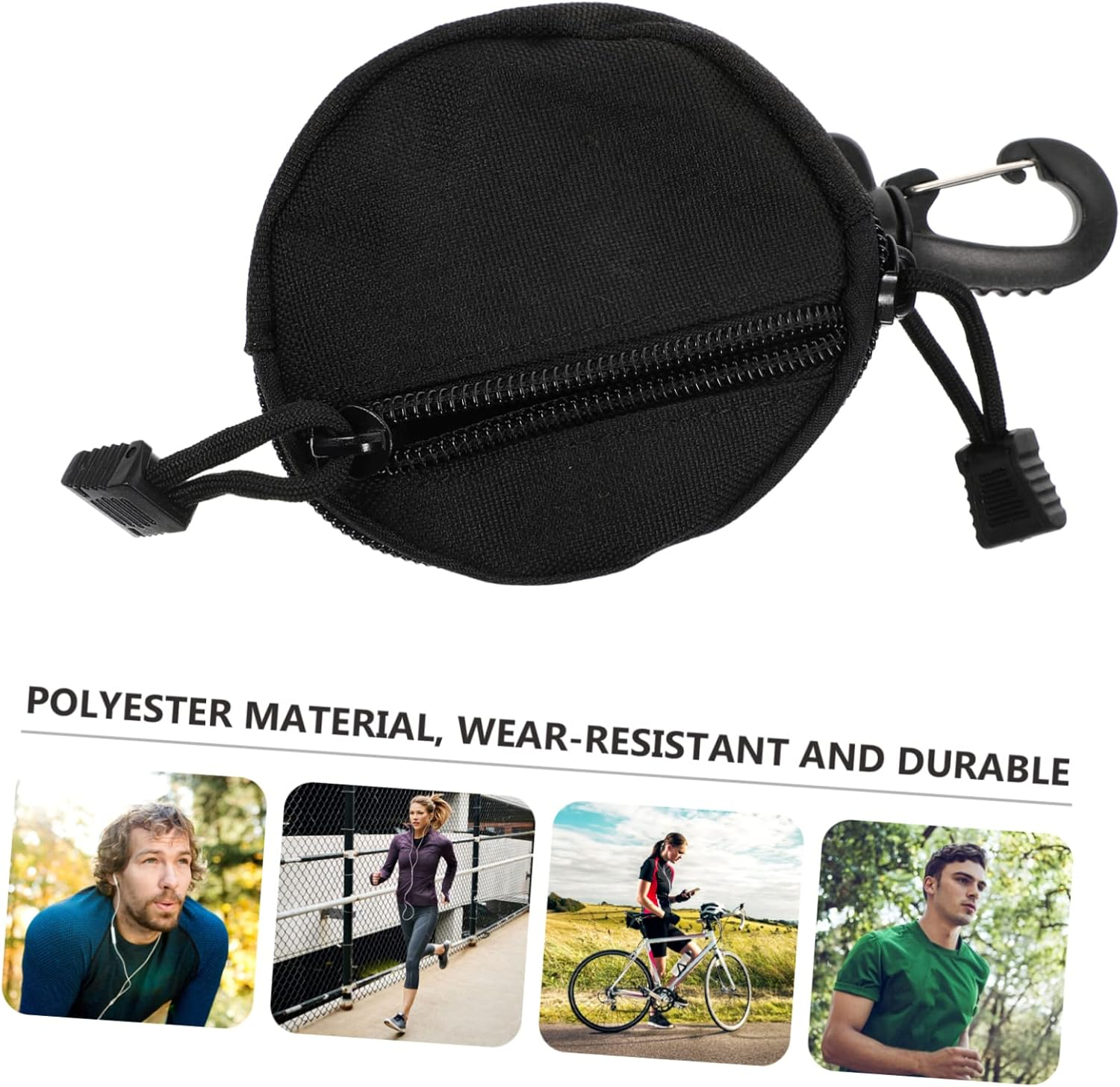 Storage Bag Multi-Purpose Pouch Portable Outdoor Storage Pack for Earphones Lightweight Polyester Hanging Pouch for Camping Hiking and Travel Organization - Green image number 7