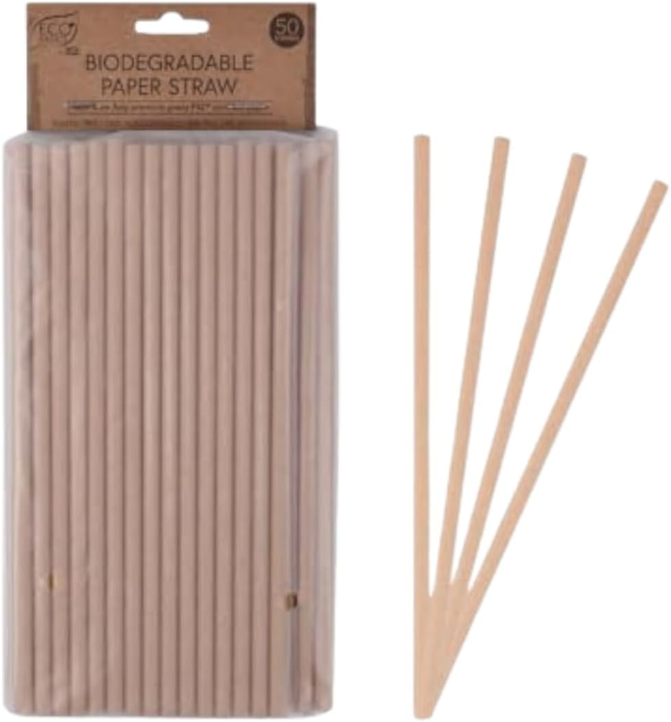 Eco Basics White Magic Biodegradable Paper Straws 50-Packs, 19.5 Cm Length image number 6