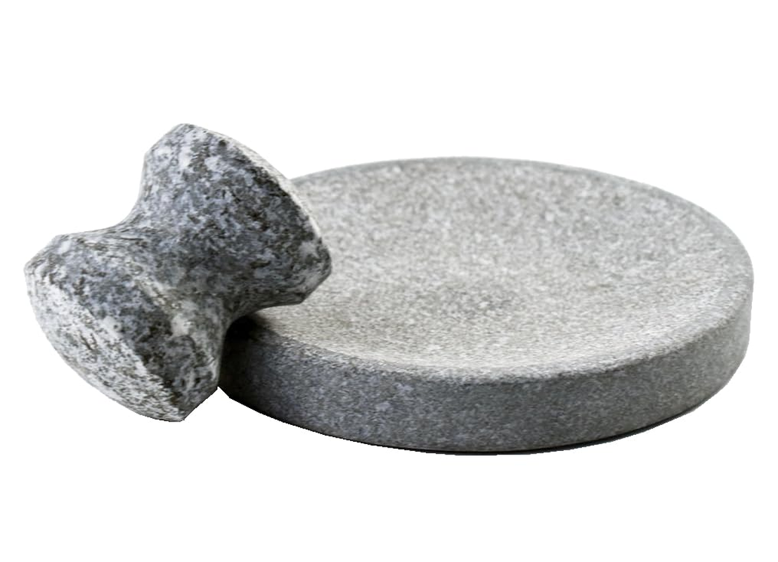 Small Size 6In/15Cm Granite Grinder Mortar and Pestle Set Stone Plate Set for Spice and Salt on Camping Primitive Lava Dish (1.8 Lbs-0.8 Kg) image number 6