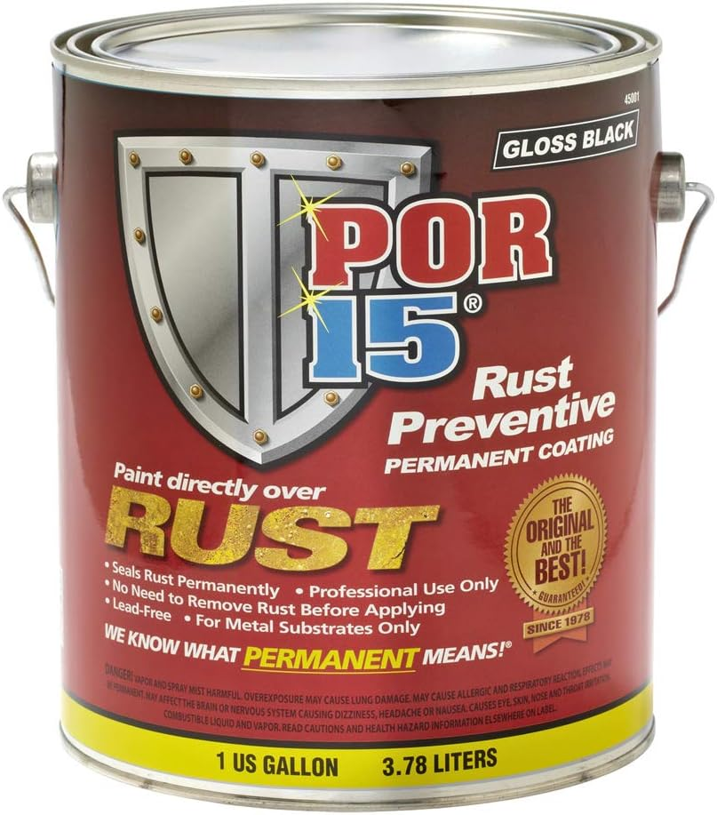 POR-15 45001 Gloss Black Rust Preventive Paint - 1 Gallon