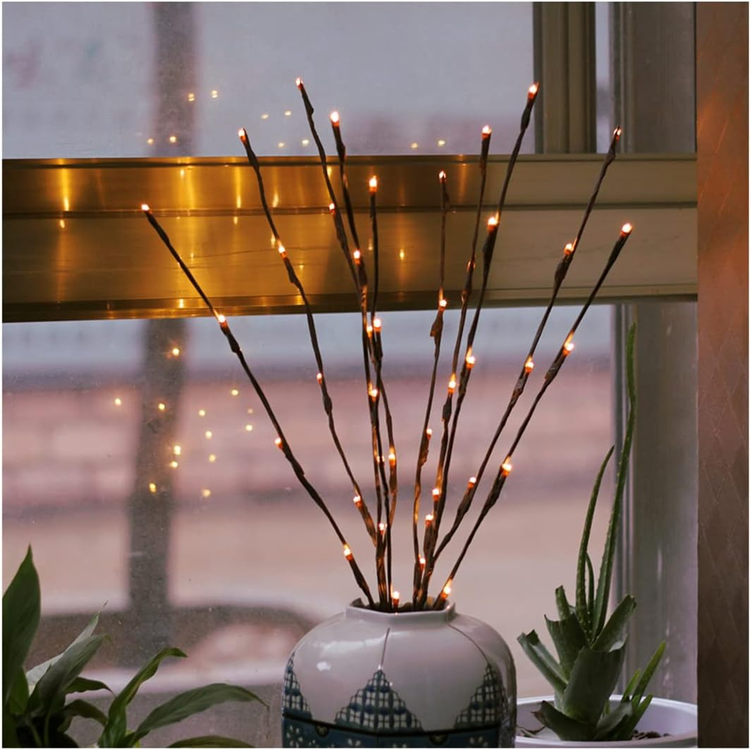 2 Pack Branch Lights - Led Branches Battery Powered Decorative Lights Tall Vase Filler Willow Twig Lighted Branch for Home Decoration Warm White - 20 Inches 20 LED Lights (Branches Light) image number 3
