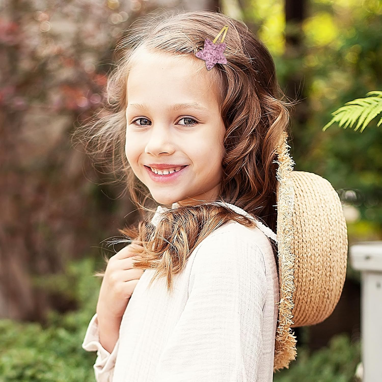 Teaaha 8 PCS Cute Star Clips Metal Snap Hair Pins Sparkly Fashion Hair Barrettes Styling Y2K Accessories for Toddler Women Girls Party Birthday Gift Supplies image number 1