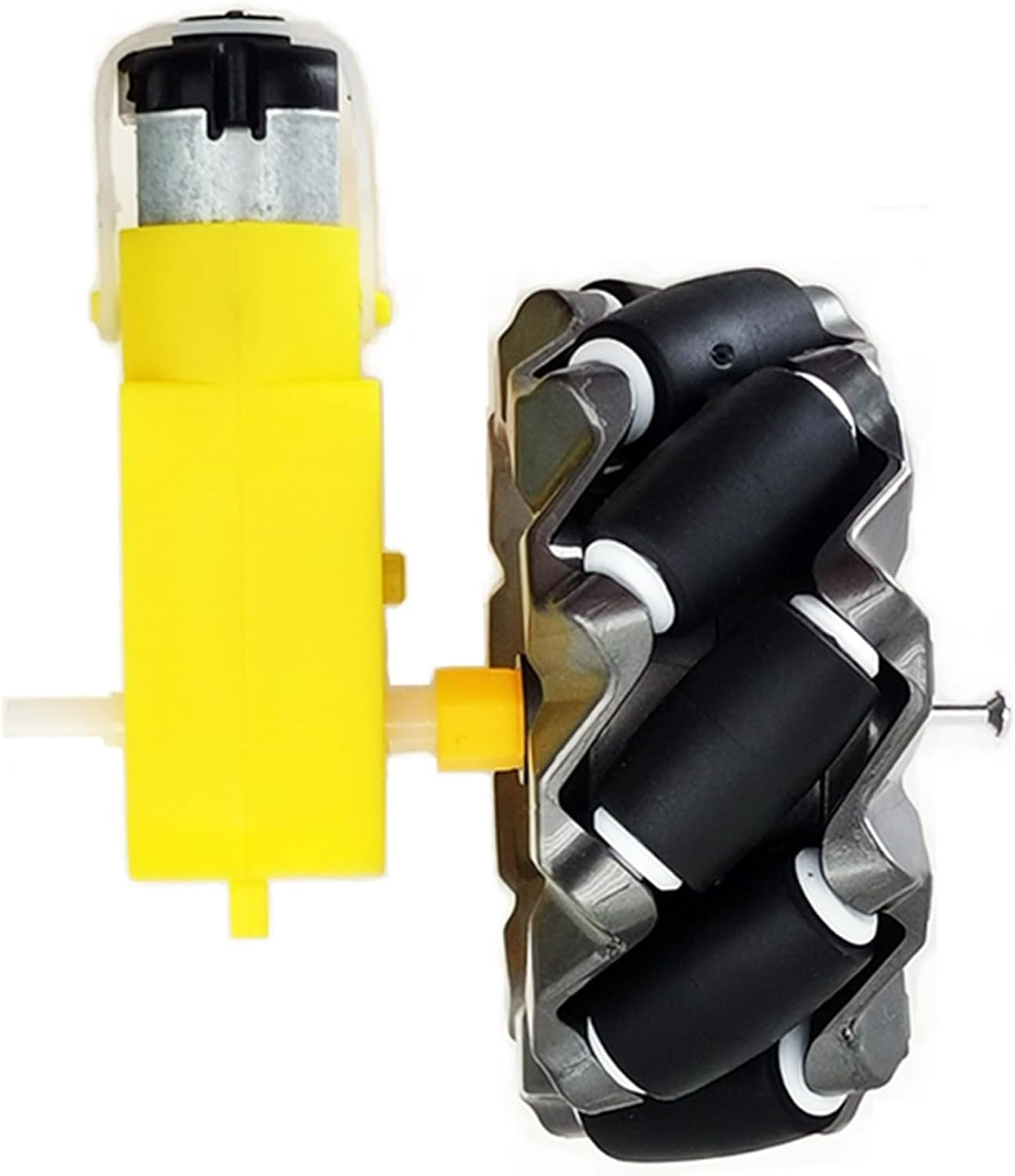 DWWTKL DIY Mecanum Wheel Robot Kit Parts 4WD Omnidirectional Wheels Smart Robot Car Chassis Kit Educational Toy Accessory(4Pcs Wheels and 4Pcs TT Motor)