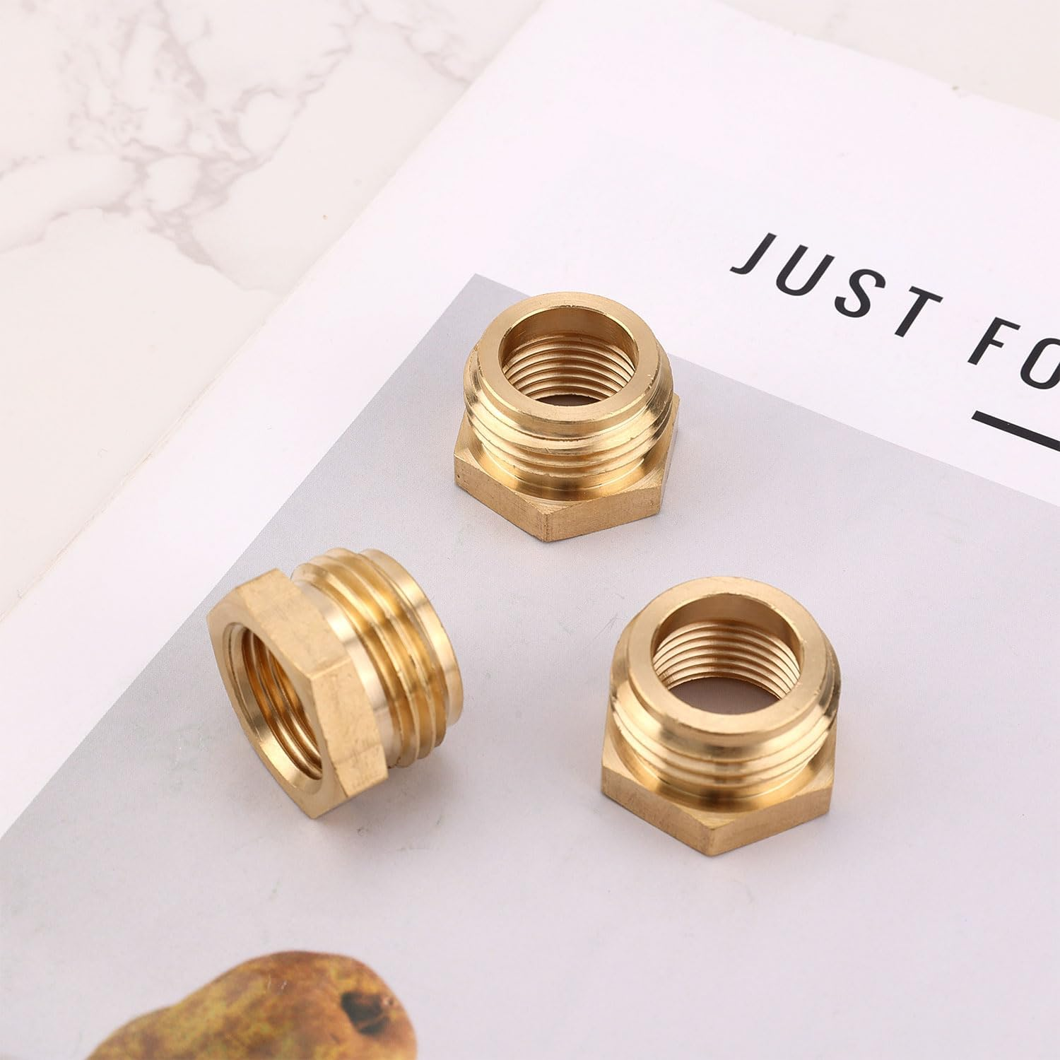 Gosknor 3Pcs Garden Hose Fittings, 3/4" GHT Male to 1/2" NPT Female Hose Connectors Accessories Brass Garden Hose Adapter Replacement Threaded Female Hose Connector Connect Hose Fittings image number 6