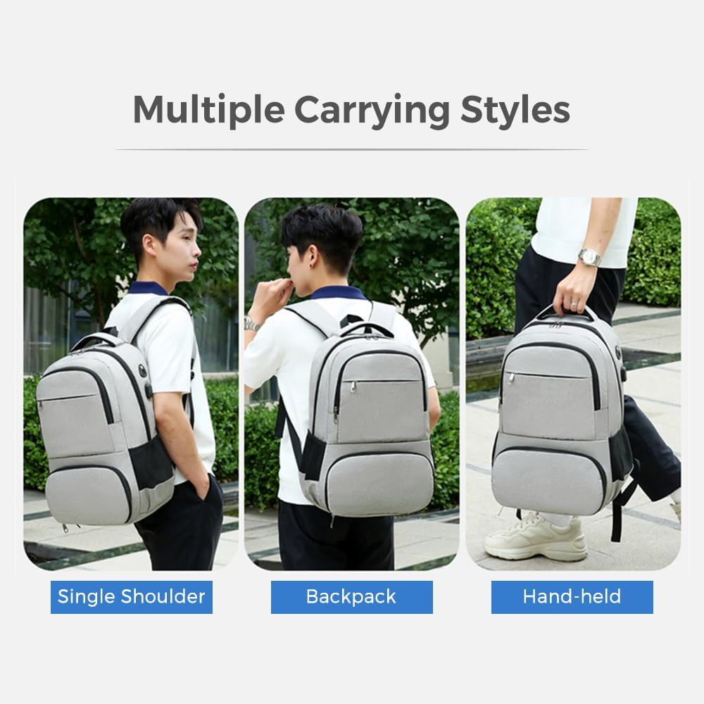 LAPOOH Lunch Backpack, Insulated Cooler Backpack Lunch Box for Men Women, 15.6 Inches Laptop Backpack with USB Port, Water Resistant Leak-Proof Lunch Bag for Work School Picnics Hiking image number 1