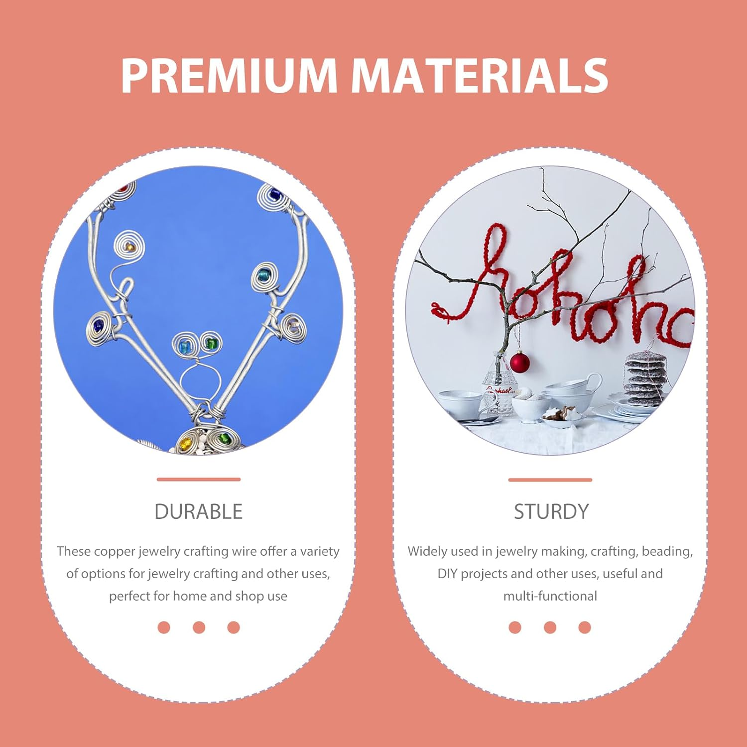 5Rolls DIY Craft Copper Wire for Handmade Jewelry Making and Crafting Flexible and Durable Copper Wire for All Your Creative Projects image number 2