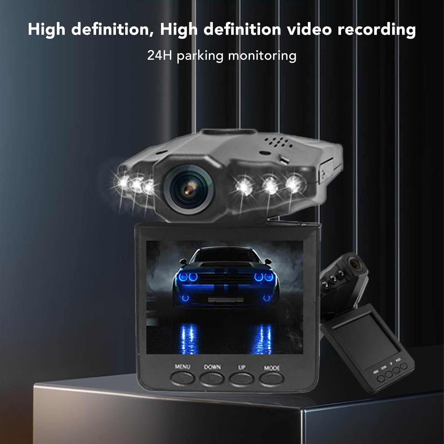 4K Dualcam with Wifi and GPS, 64GB Car Dashboard Camera Recorder for Parking Mode, G Sensor,Recording. Night, 2.5In IPS Color Display Screen, Motion Detection