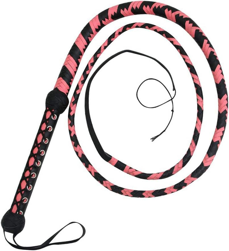 Bullwhip 6Ft Genuine Leather Indiana Jones Style Whip for Equestrian Training & Cracking, Leather Phobia Cowhide Stock Whip image number 2