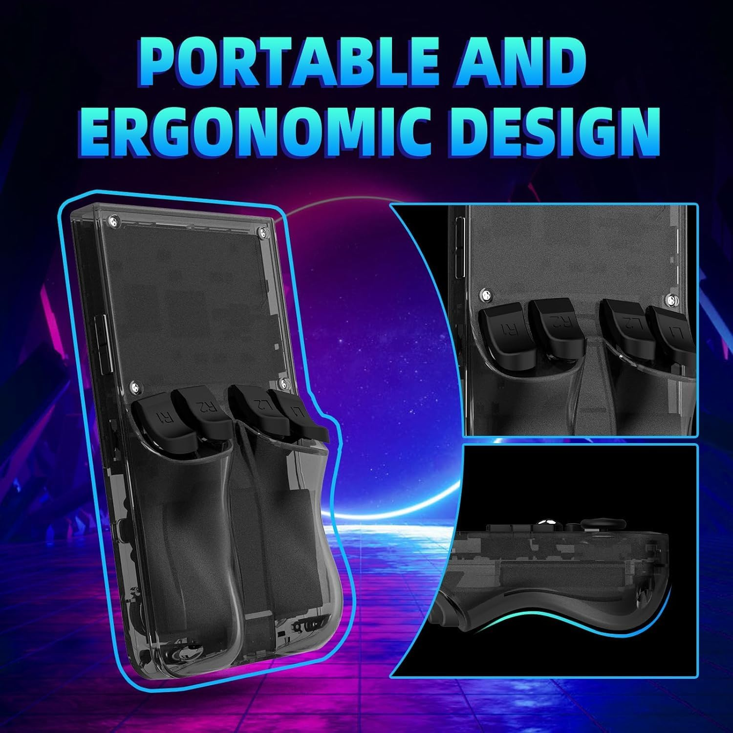 2025 New R36Max Retro Gaming Console, Upgraded R36S 4.0 Inch 21000+ Games Retro Handheld Game Console, Video Game Console with Dual Stylem Linux Supports & Dual 3D Joysticks -128G -Black