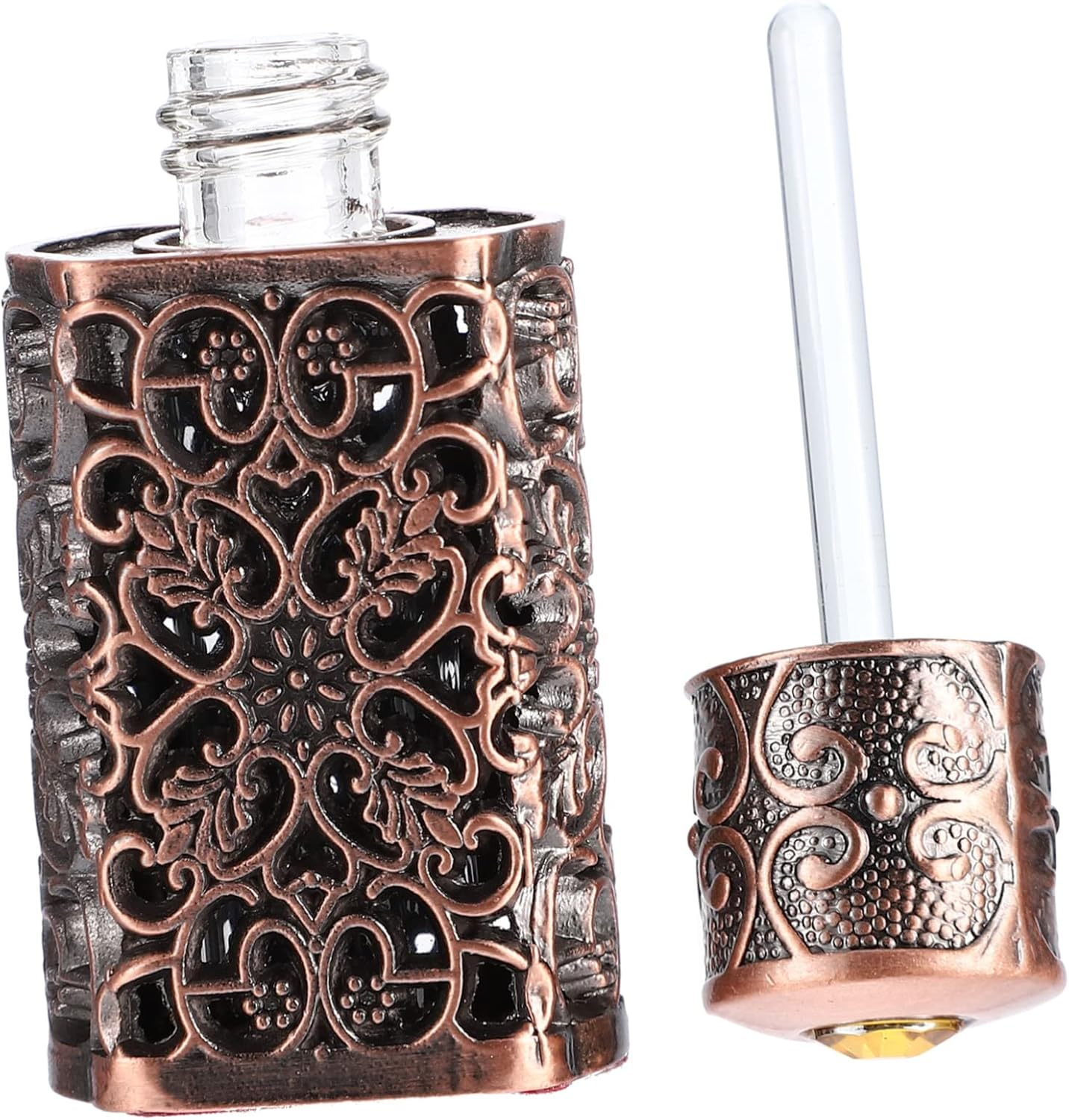 3Ml Hollow Engraved Essential Oil Spray Bottle Leakproof Metal and Glass Dispenser Suitable for Travel and Diy Cosmetics