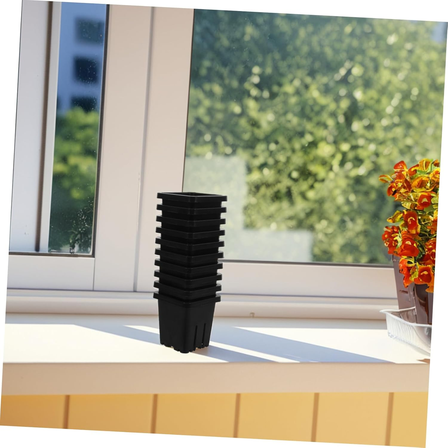 GAROZATION 10Pcs Hydroponic Basket Pots Square Plastic Mesh Plant Containers for Indoor and Outdoor Gardening Hydroponics Vegetable Growing System Accessories