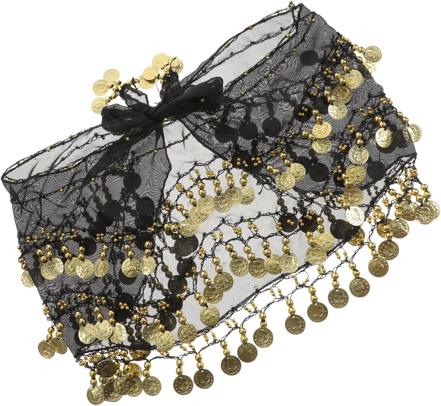 Toddmomy Gold Skirt Woman Belts for Dresses Black Mesh Top Hip Scarf Pirate Costume Women Skirt Triangle Dance Skirt Sequins Clothing Leather Skirt Fringe Skirt White Generation Belly Scarf