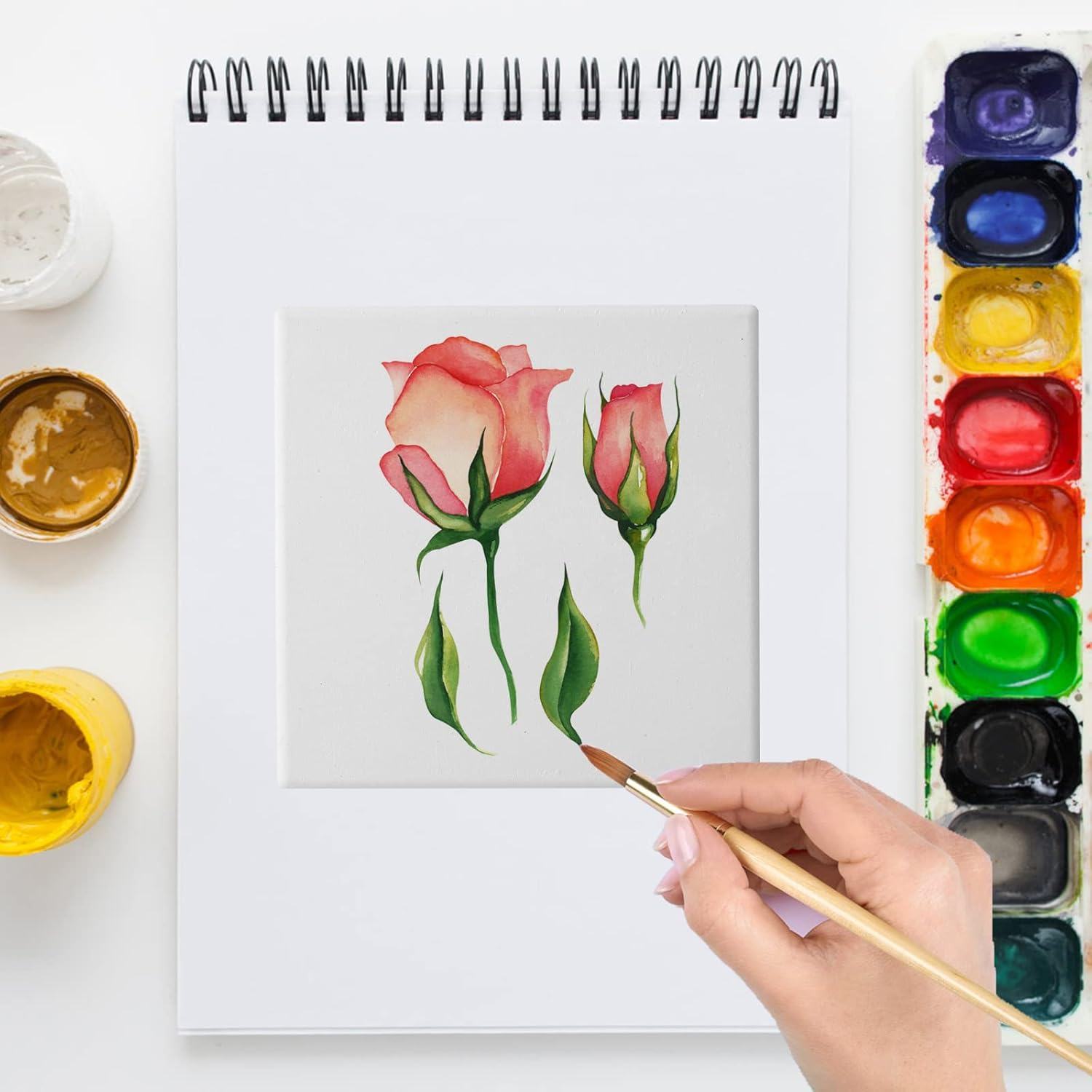 Ceramic Tile for Crafts Coasters, GOH DODD 12 Pack 4 Inch Blank Coasters Unglazed Ceramic White Tiles with 12 Pack Cork Backing Pads for Painting, Alcohol Ink, Acrylic Pouring, DIY, Mosaics, Square image number 6