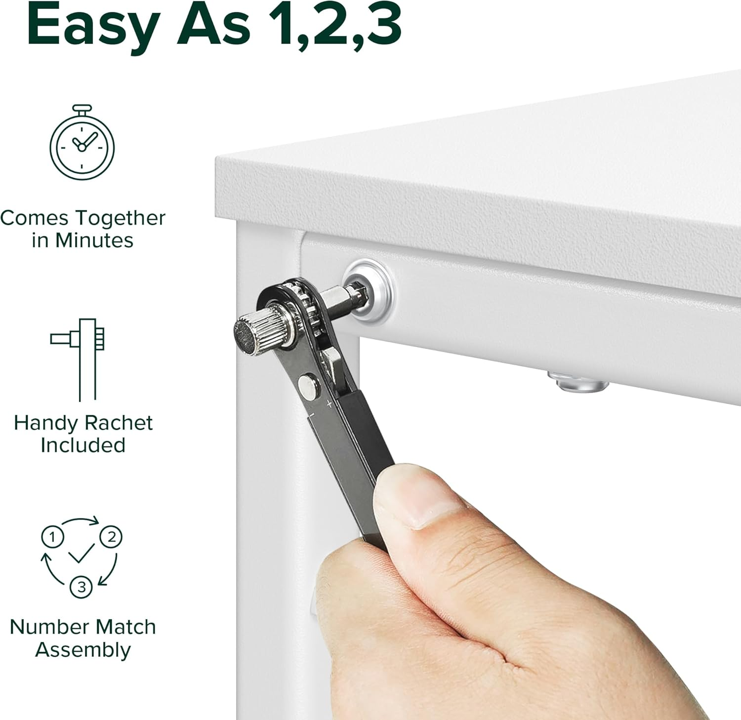 Zinus 100 Cm L-Shaped Computer Desk with Storage Shelves, Corner Desk, Metal Legs, Modern Simple Writing Table, Perfect for Small Space, White image number 2