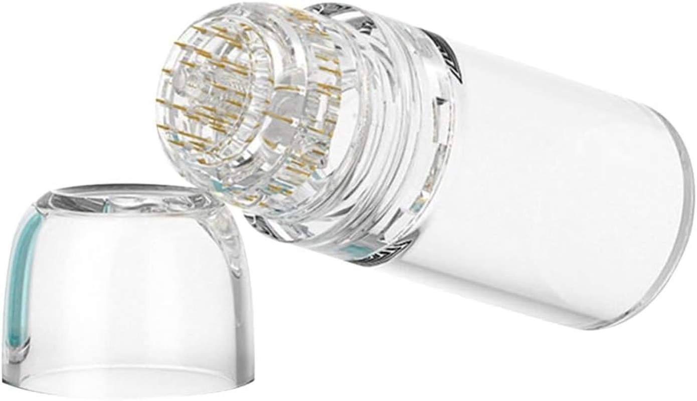 Derma Stamp Hydra Roller H20 Facial Skincare Tool with 4 Gold Titanium 0.25Mm/0.5Mm Replacement Heads & Serum Applicator, Reusable Device for Hair, Beard,Skin (0.25Mm) image number 6