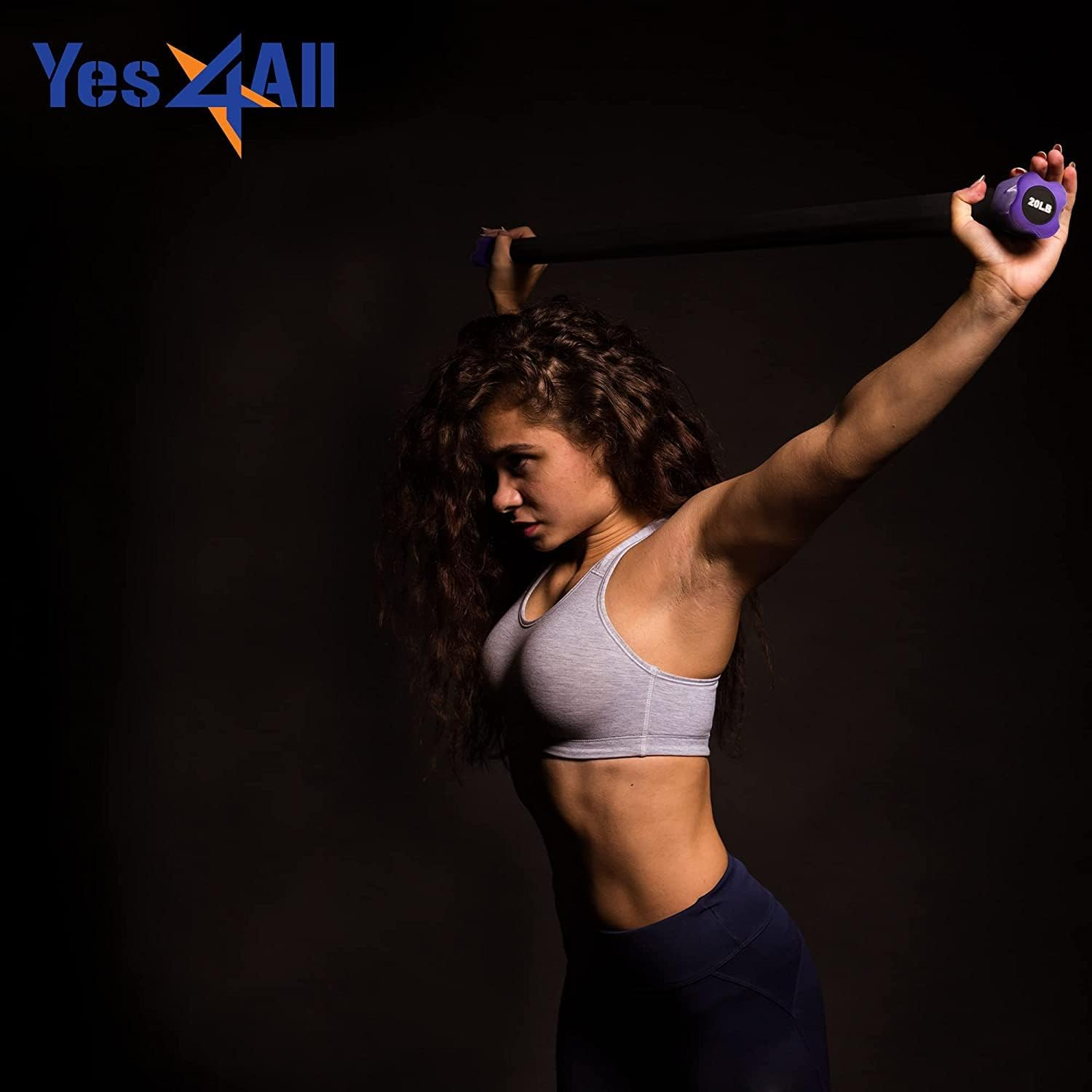 Yes4All Total Body Workout Weighted Bar, Weighted Workout Bar, Body Bar for Exercise, Therapy, Aerobics, Yoga and Strength Training image number 1