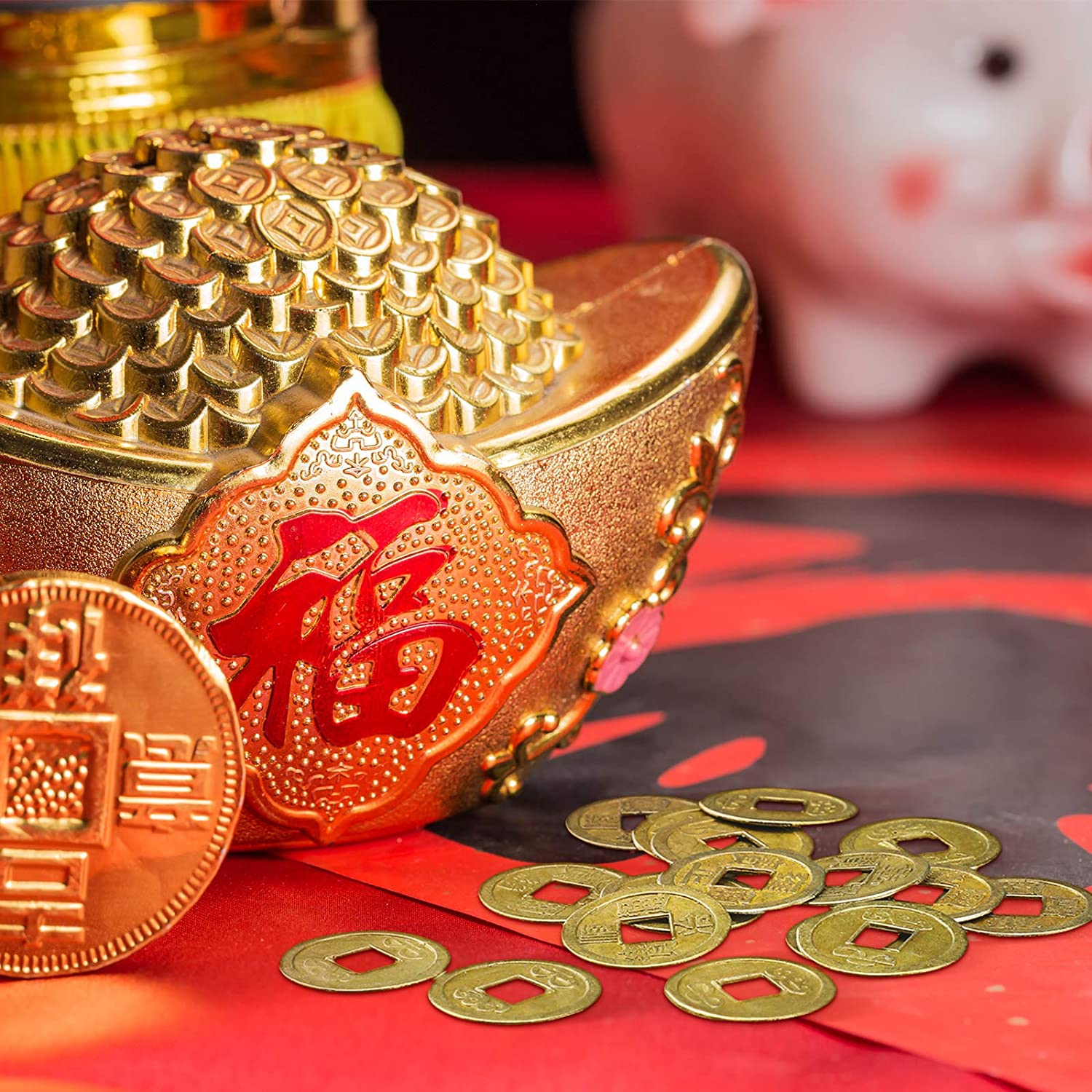 BOAO 400 Pieces Chinese Coins Chinese New Year Feng Shui Coins I-Ching Ornament for Wealth and Good Luck (0.8 Inch) image number 1