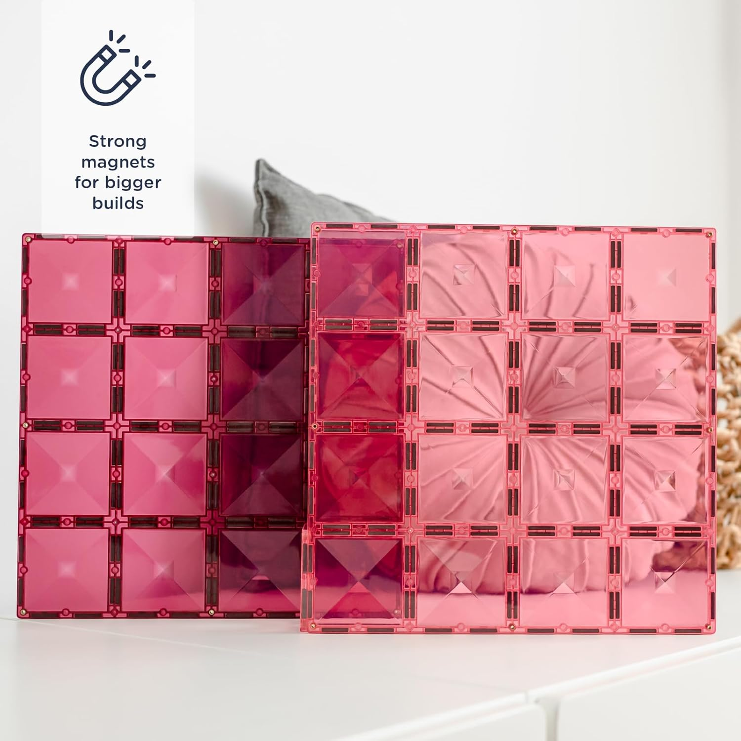 CONNETIX Pastel Base Plate Pack, Pink & Berry, 2 Pieces image number 2