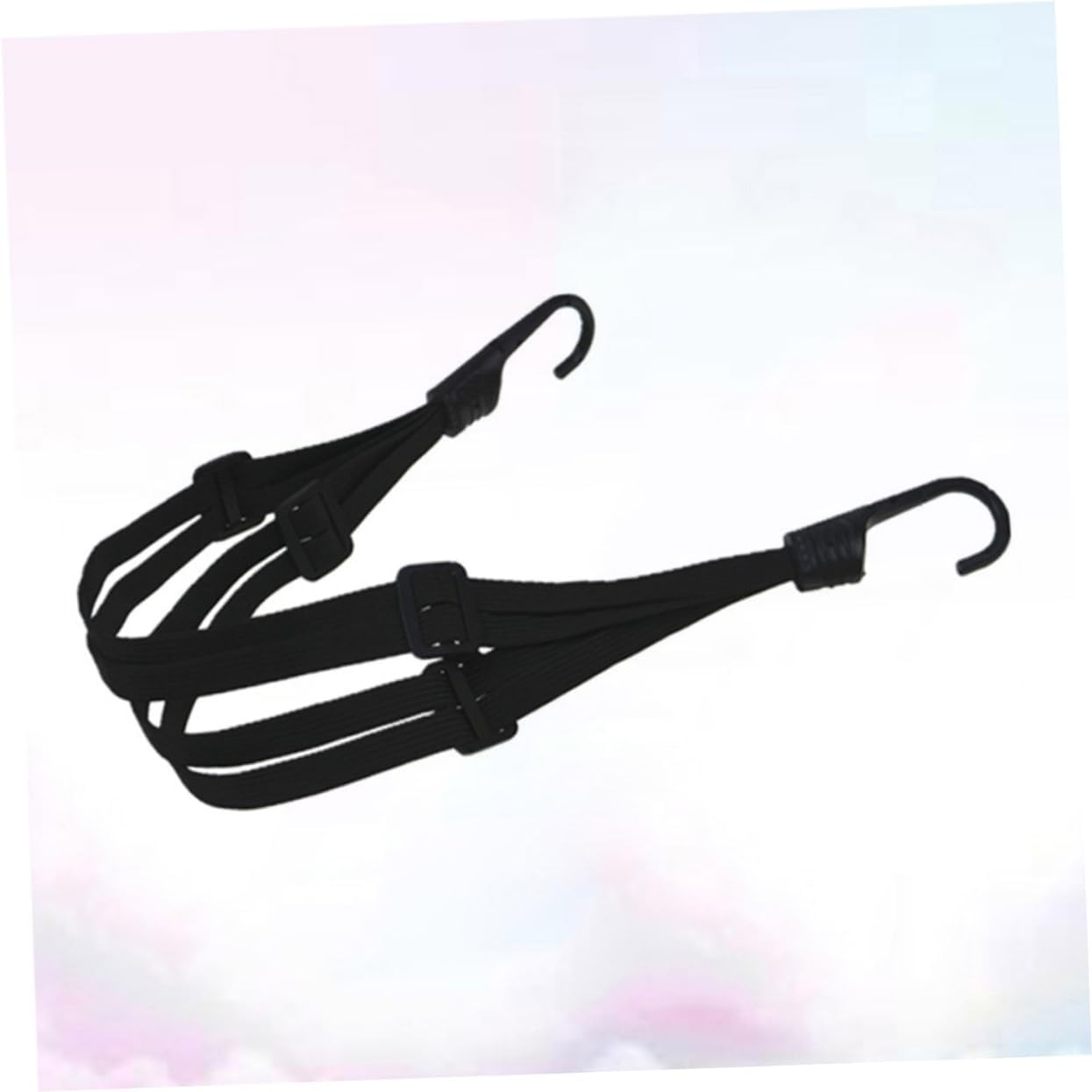 Mobestech 2 Hooks Motorcycles Luggage Strap 2 Helmet Luggage Elastic Rope Luggage Straps Motorcycle Helmet Rope Fuel Luggage Net Elastic Net Belt European and Helmet Rack image number 1