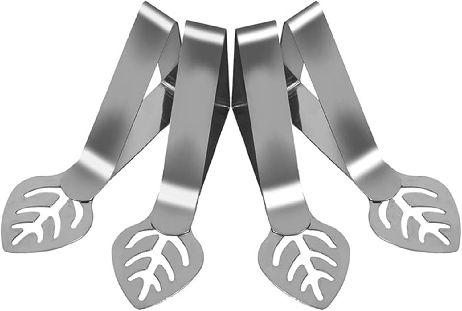 20 Pcs Table Cloth Holder Clips, Betterjonny Leaf Shape Stainless Steel Silver Thickened Strong Cloth Clip Adjustable Table Cover Clamps Table Cloth Holders for Home Party Picnic Essential Accessories image number 4