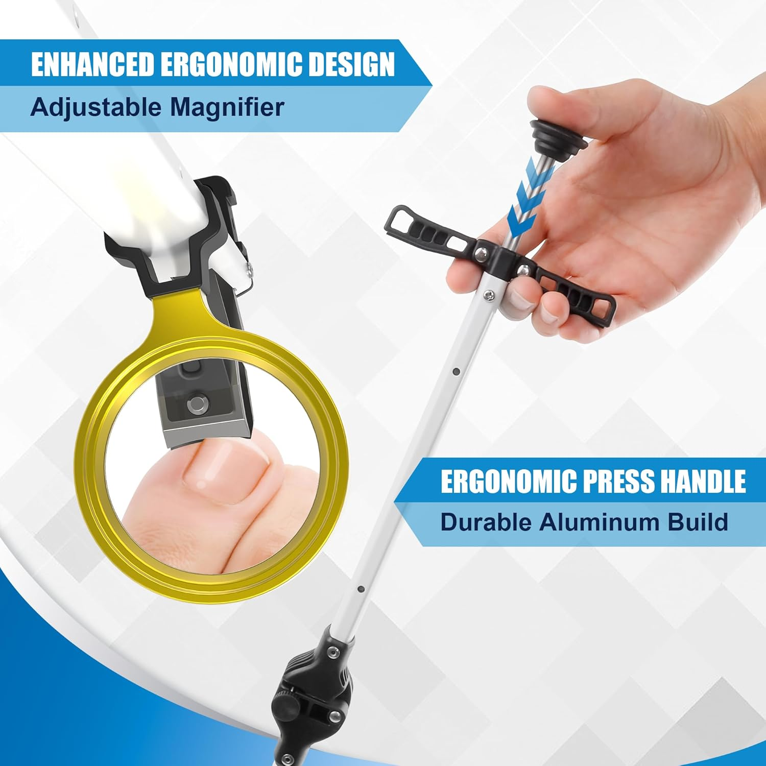 Long Handled Toenail Clippers Wide Jaw Opening, Free Bending, for Thick Nails, for the Seniors, Overweight, Disabled with Arthritis, Easy Reach Pedicure Auxiliary Tools (19.7" Long Handle) image number 3