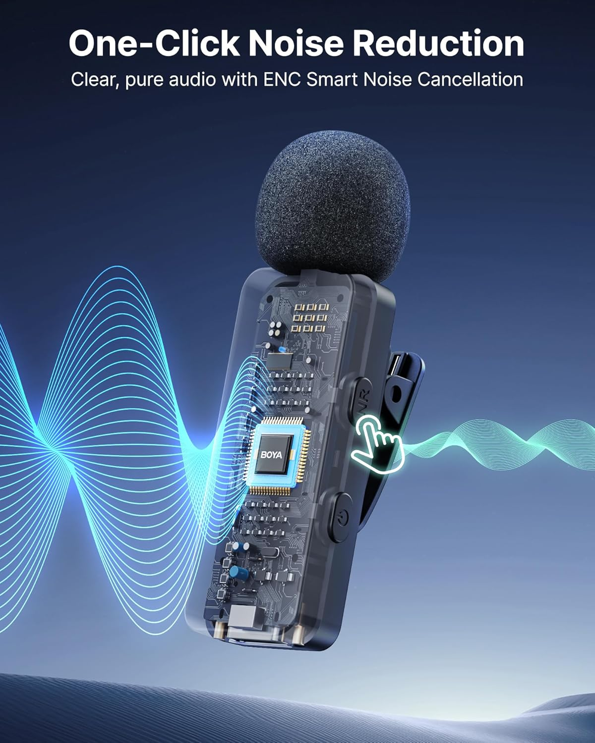 BOYA V3 Wireless Lavalier Microphone for Iphone 16/15&Android, 100M Wireless Range, All-In-One, Noise Reduce, 36H Battery Life&Charging Case for Vlogging Video Youtube Podcast Tiktok(Usb-C) image number 6