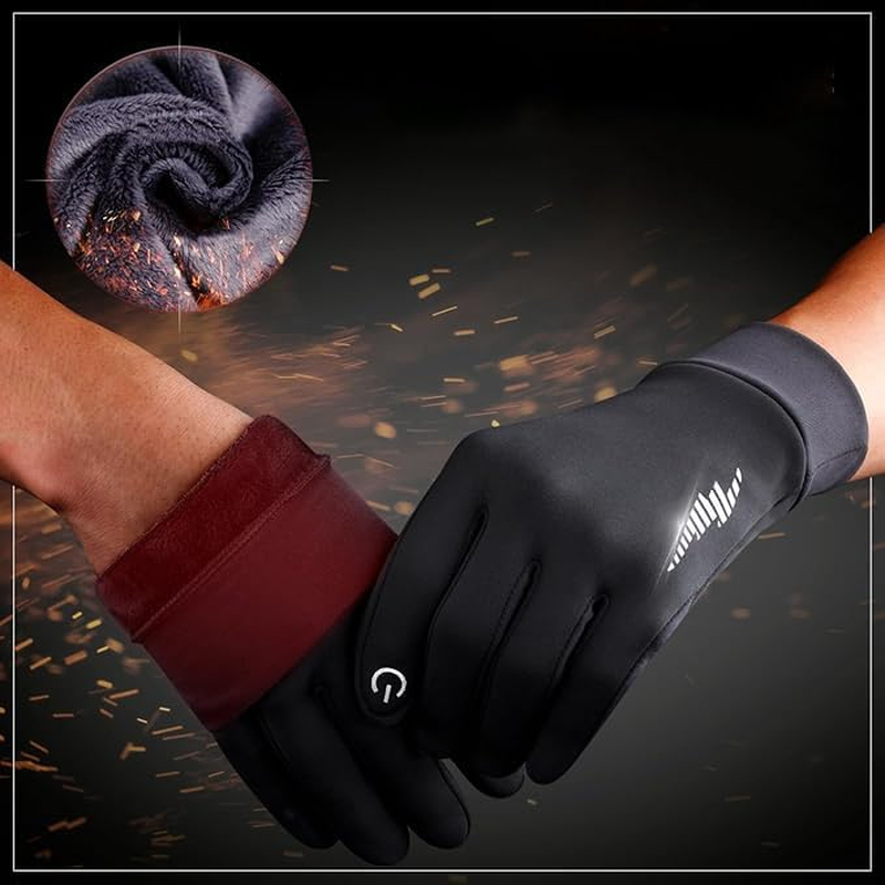 Winter Running Gloves, Unisex Touchscreen Anti-Slip Elastic Gloves, Lightweight Warm Windproof for Cycling, Driving, Camping, Hiking image number 4