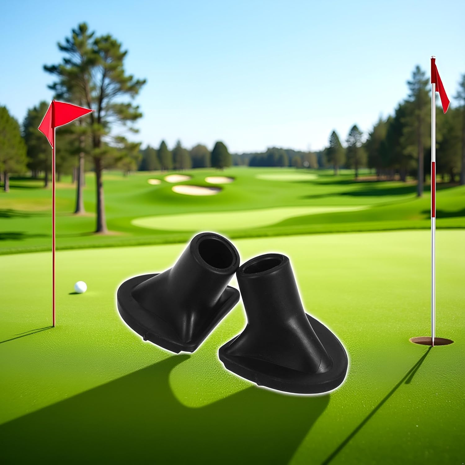 2 Pcs Black Golf Bag Stand Feet Replacement, Wear-Resistent Golf Bag Rubber Feet Replacement, Necessary Golf Club Bag Accessories Strong Grip, Easy to Install, Golf Club Bag Accessories, Golf image number 3