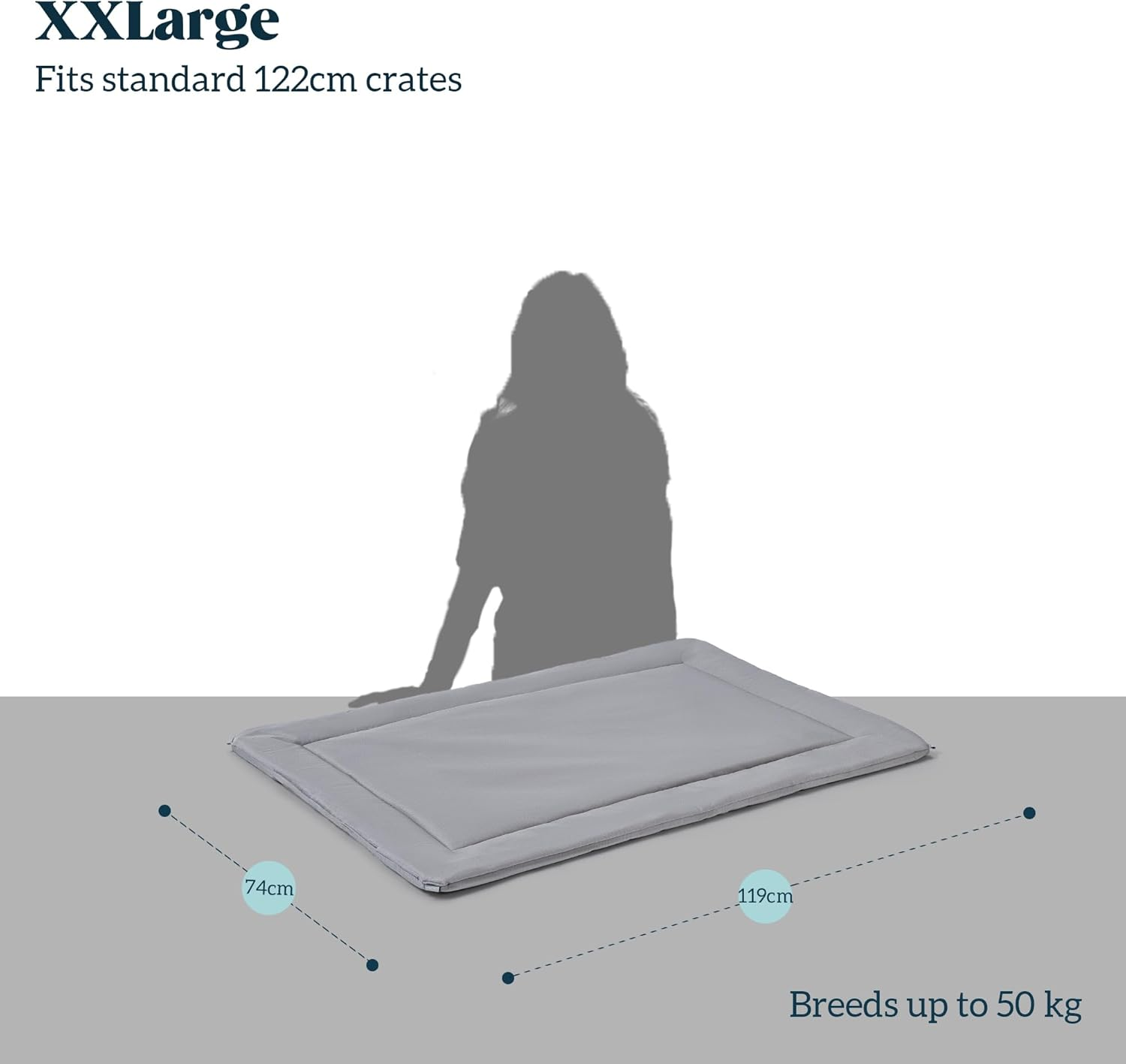 Cybarmour Chew Proof Dog Crate Pad - Outdoor Chew Resistant Dog Bed - Tough - Potable - Machine Washable - Water & Dirt-Resistant - Extra Large Breeds & Fits L 122Cm Crate - 119X74Cm, Limestone image number 6