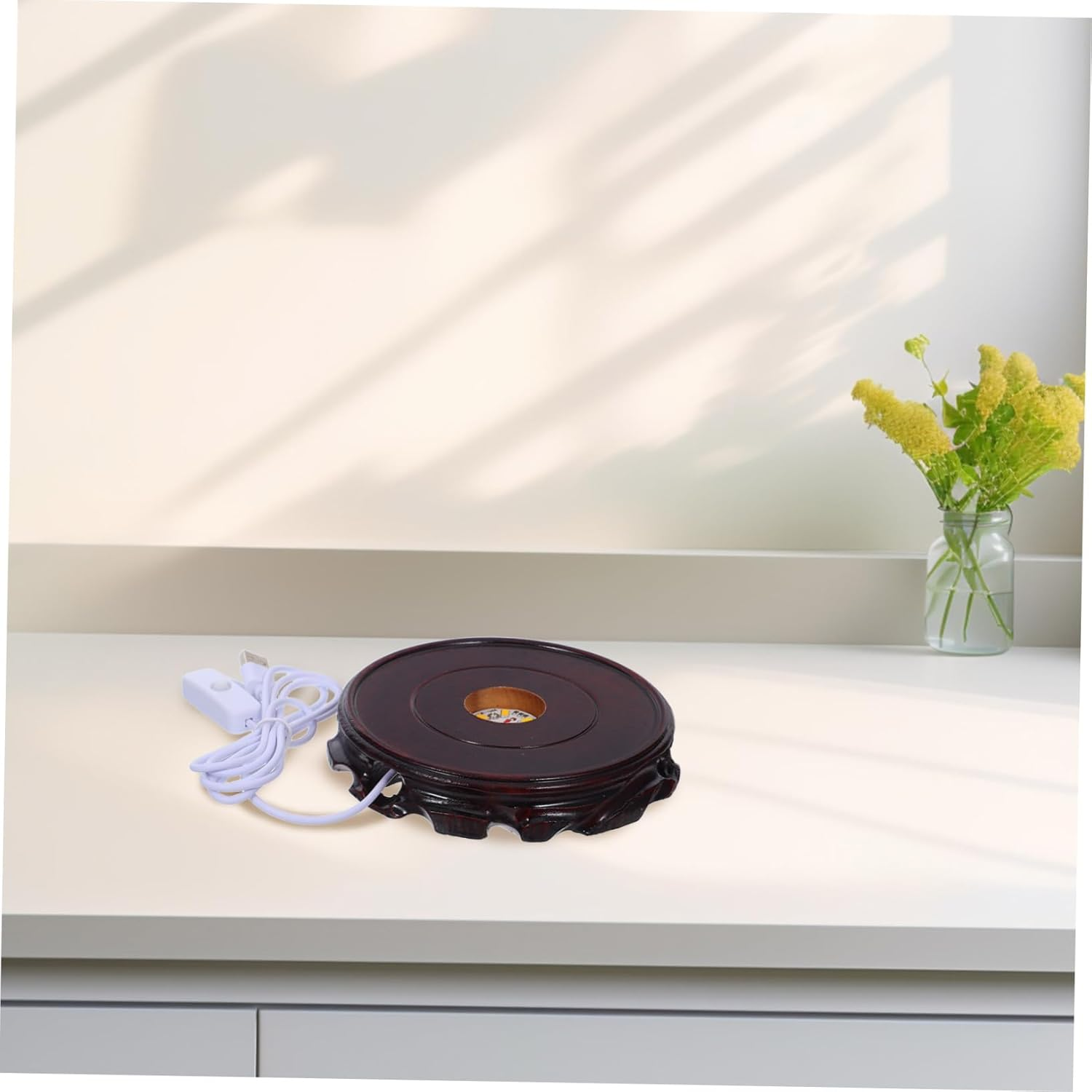 GOOHOCHY round Lighted Stand for Crystal Ball Glass Globe Elegant Design for Home Office Decor Unique Night Light Ornaments image number 2