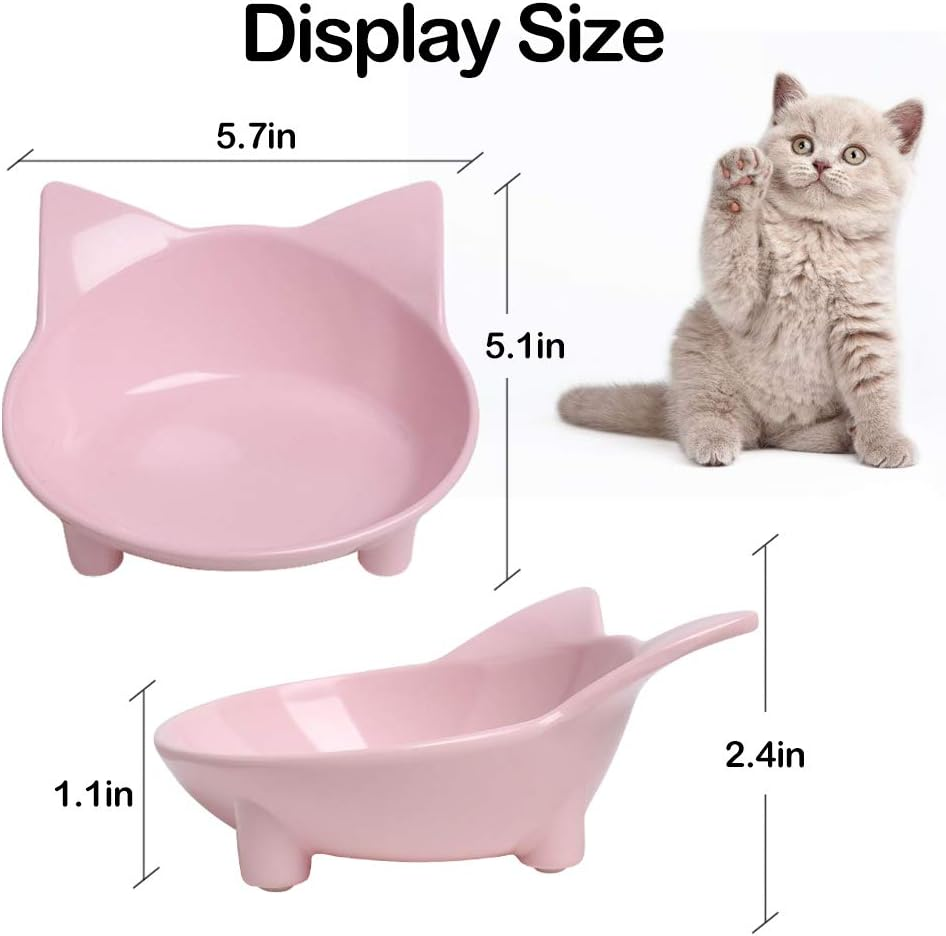 Rapsrk Cat Food Bowl, Non-Slip, Shallow Design, Bpa-Free, 24 Ounces, Dishwasher Safe - Multi-Colored image number 6