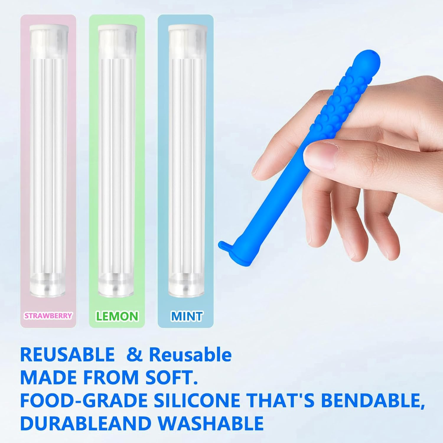 6Pcs Chewable Essential Oil Breath Sticks - Reusable Silicone Chewable Breather, Washable for Adults image number 4