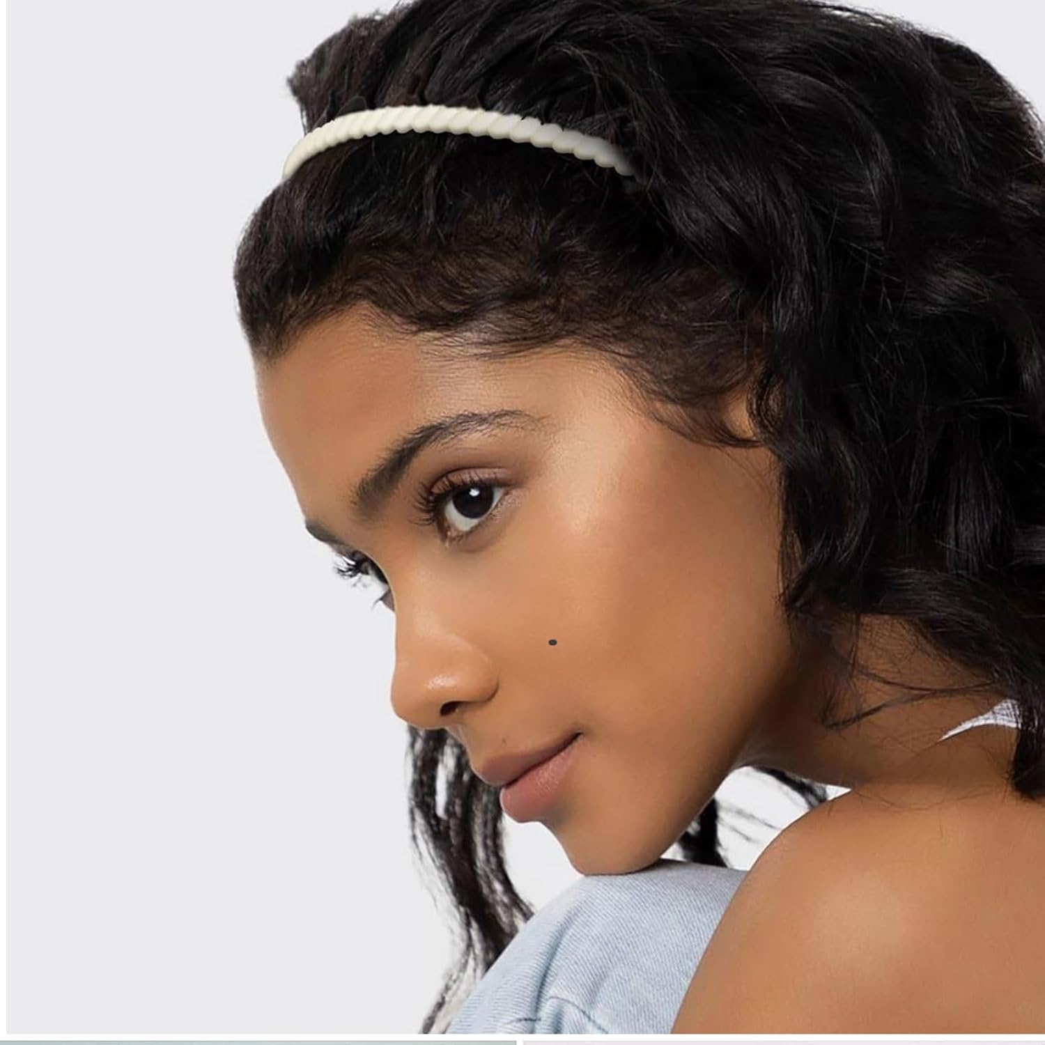 TELAIN Women'S Hairband with Teeth Comb, Black, Wavy Design, Fashion Hair Accessory for Women and Men