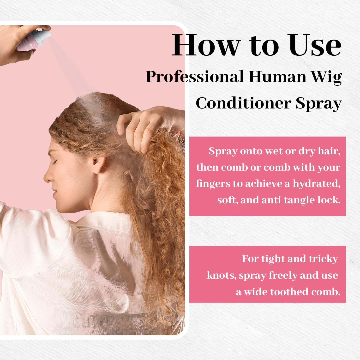 Immetee Synthetic Wig Leave-In Conditioning Spray,Wig Moisturing & Hydrating,Natural Synthetic Hair Wigs 120Ml/4.05Fl. Oz. image number 6