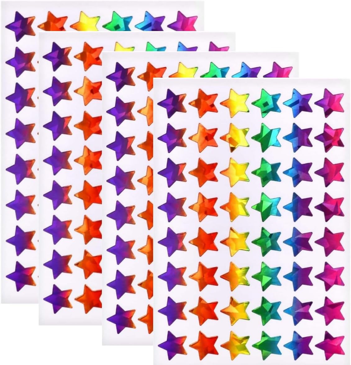 45PCS Holographic Rainbow Little Star Stickers, a Total of 2160 Little,0.6In Star Sticker Crafts Classroom Office Cute Stickers, Reward Stickers to Motivate Sticker Behavior image number 4