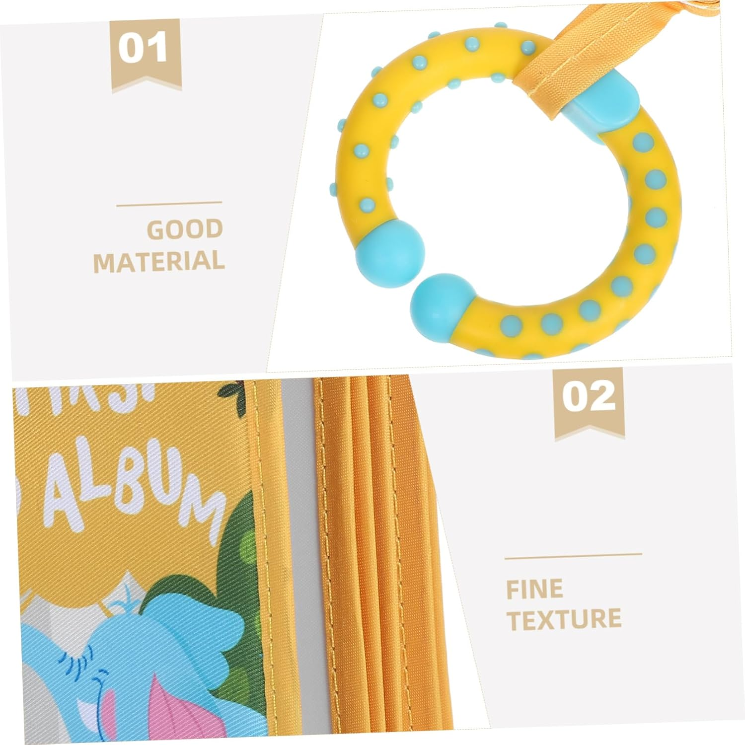 Toyvian Soft Photo Album Fabric Keepsake My First Family with Photo Slots for Newborn Boy Girl Versatile Storage for Keepsakes and Shower Gift image number 3