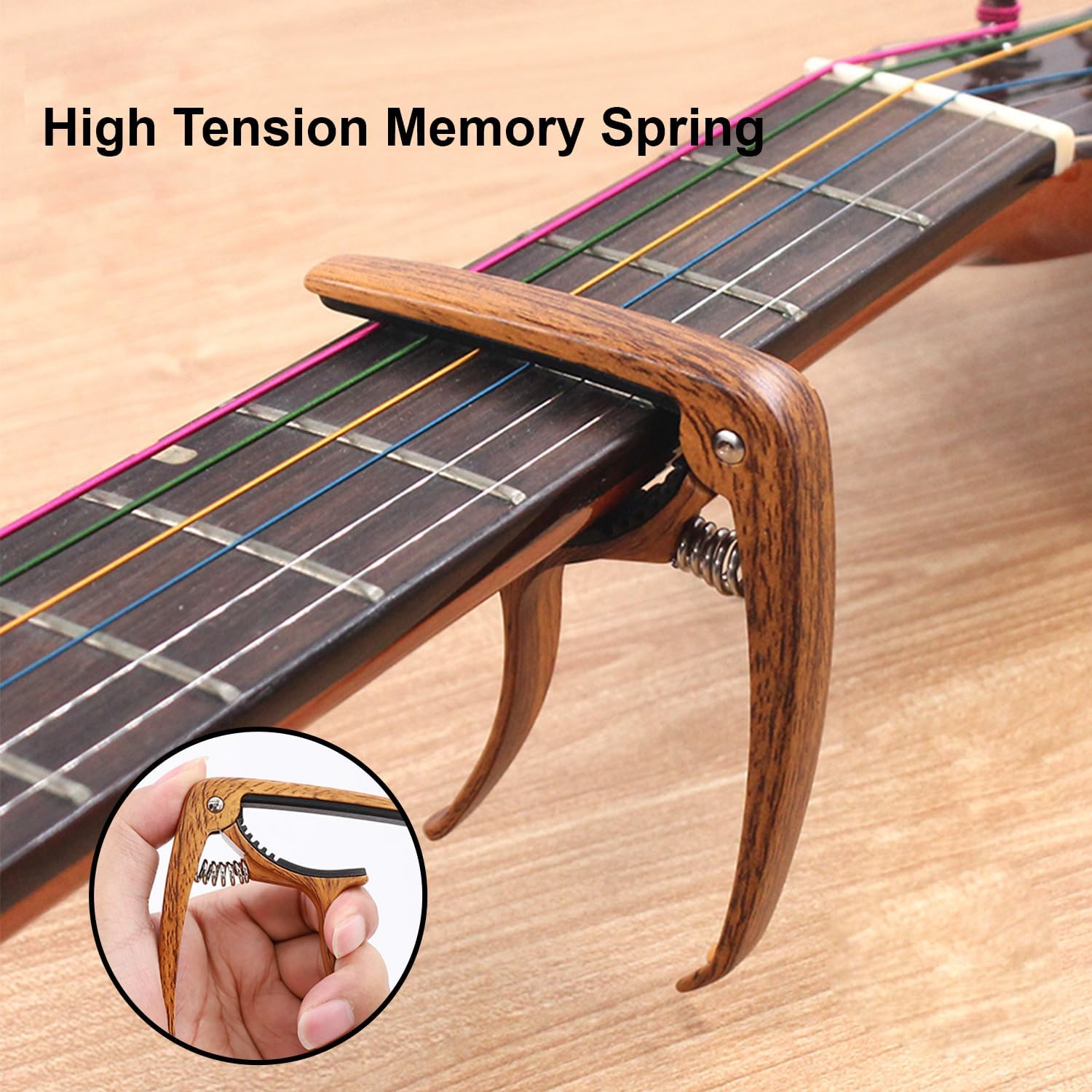 Guitar Capo, T Tersely Guitar Accessories Trigger Capo Clip with 5Pcs Guitar Picks for Acoustic and Electric Guitars,Ukulele