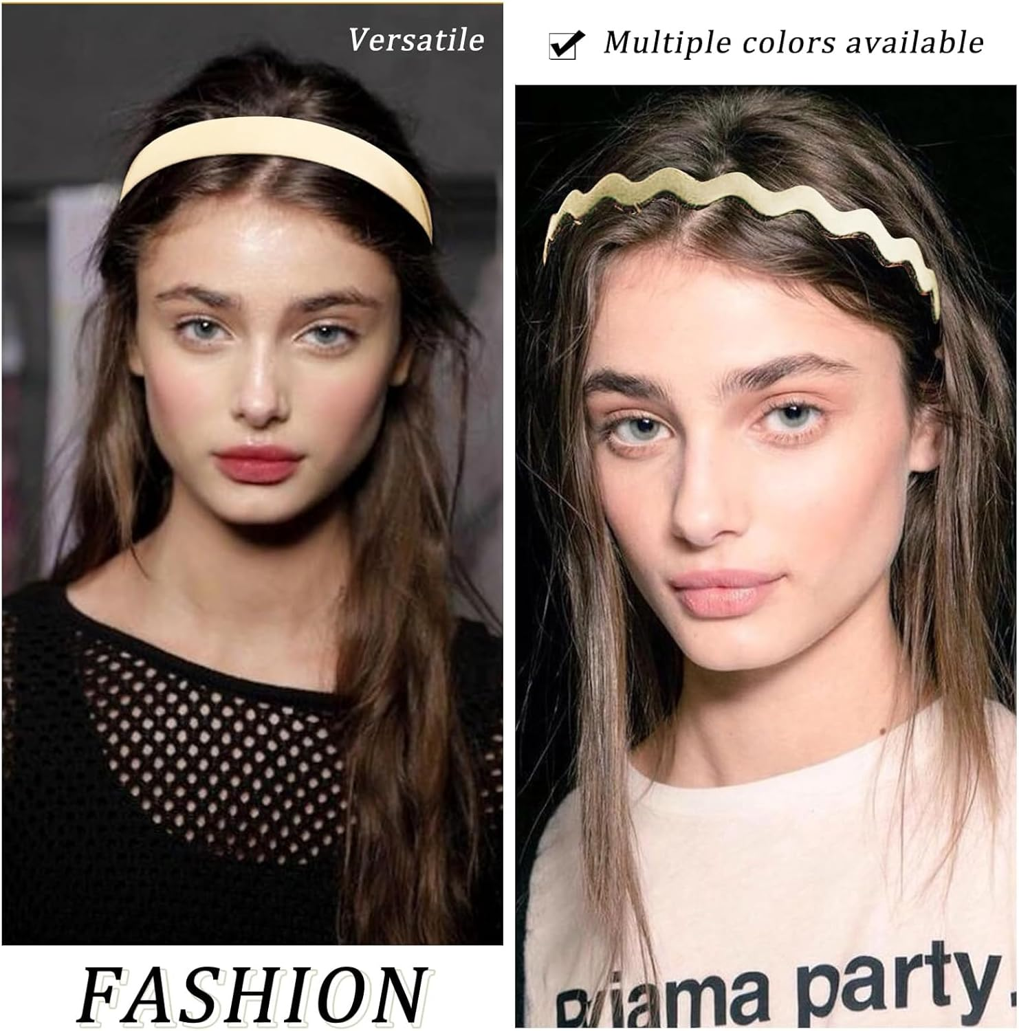 TELAIN Pack of 7 Women'S Headbands, Various Designs, Elastic Stretch Hair Bands, Soft Fabrics, for Birthdays and Festivals image number 5