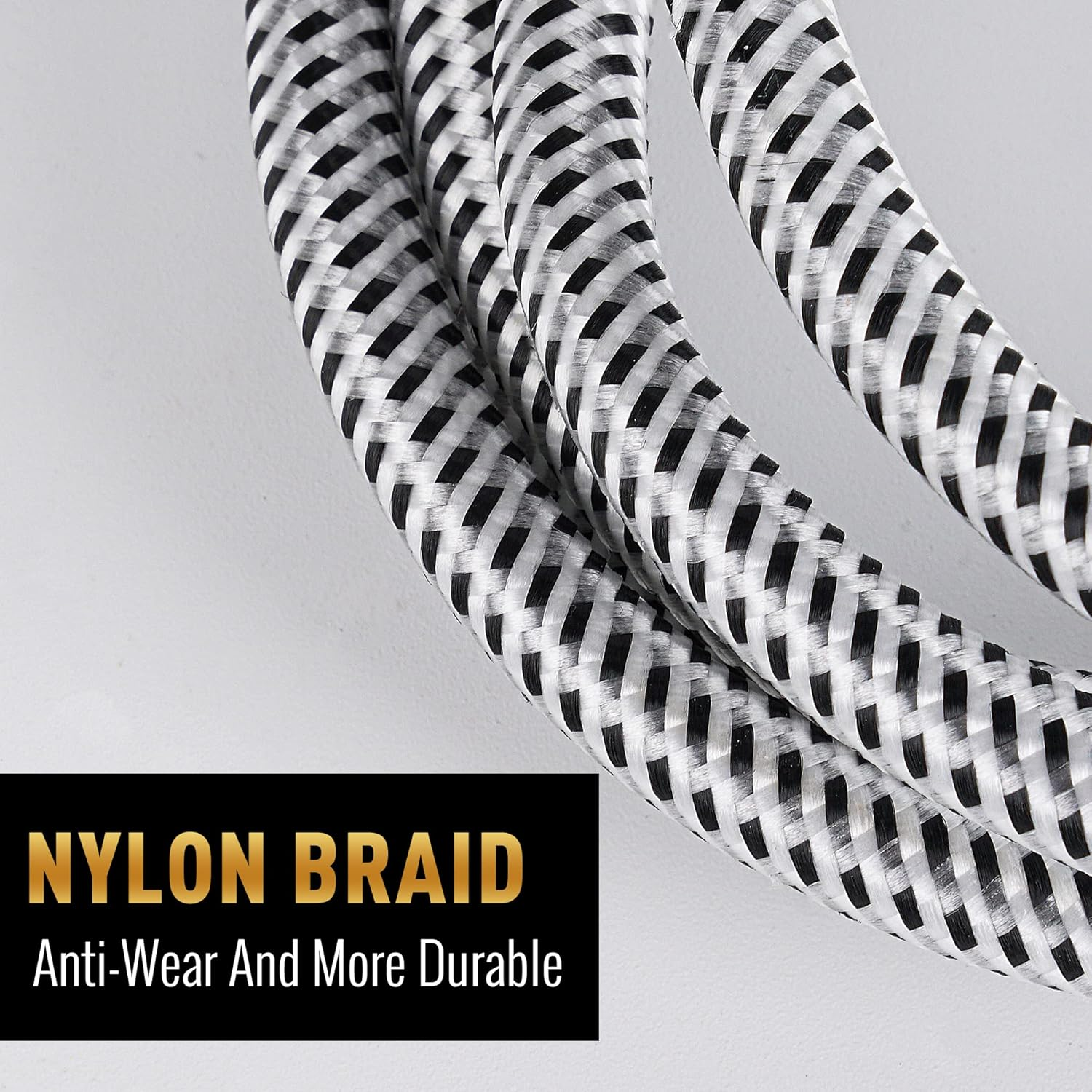 Elecan Premium RCA Cable 4 Ft (Hi-Fi Sound-16 Awg-Shielded) 2 RCA Male to 2 RCA Male Stereo Audio Cable, Gold Plated-Aluminum Alloy Shell-Pure Copper-Braided RCA Cord for Home Theater Speakers + Ties image number 3