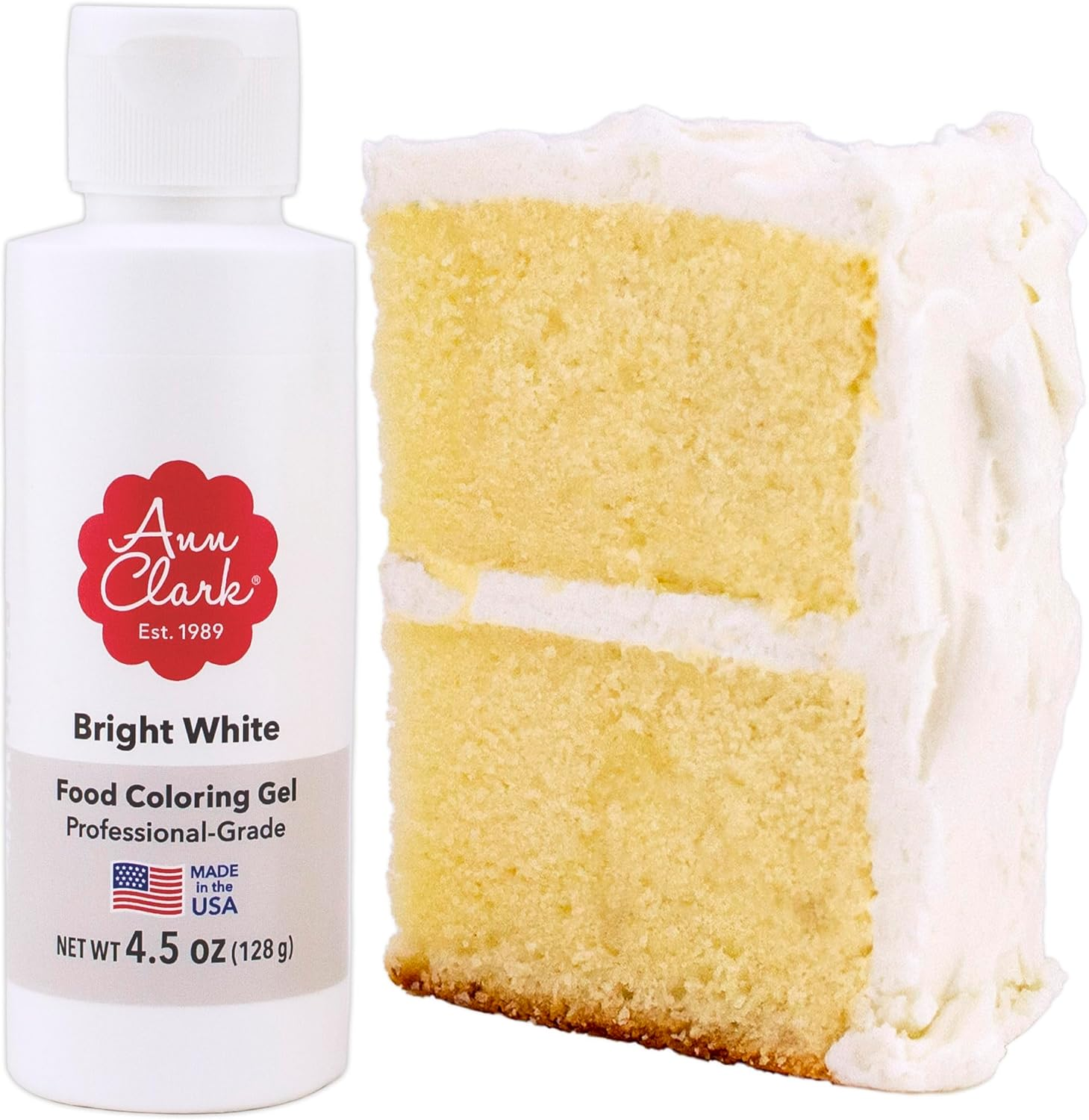 Ann Clark Bright White Food Coloring Gel Large 4.5 Oz Professional Grade Made in USA image number 1