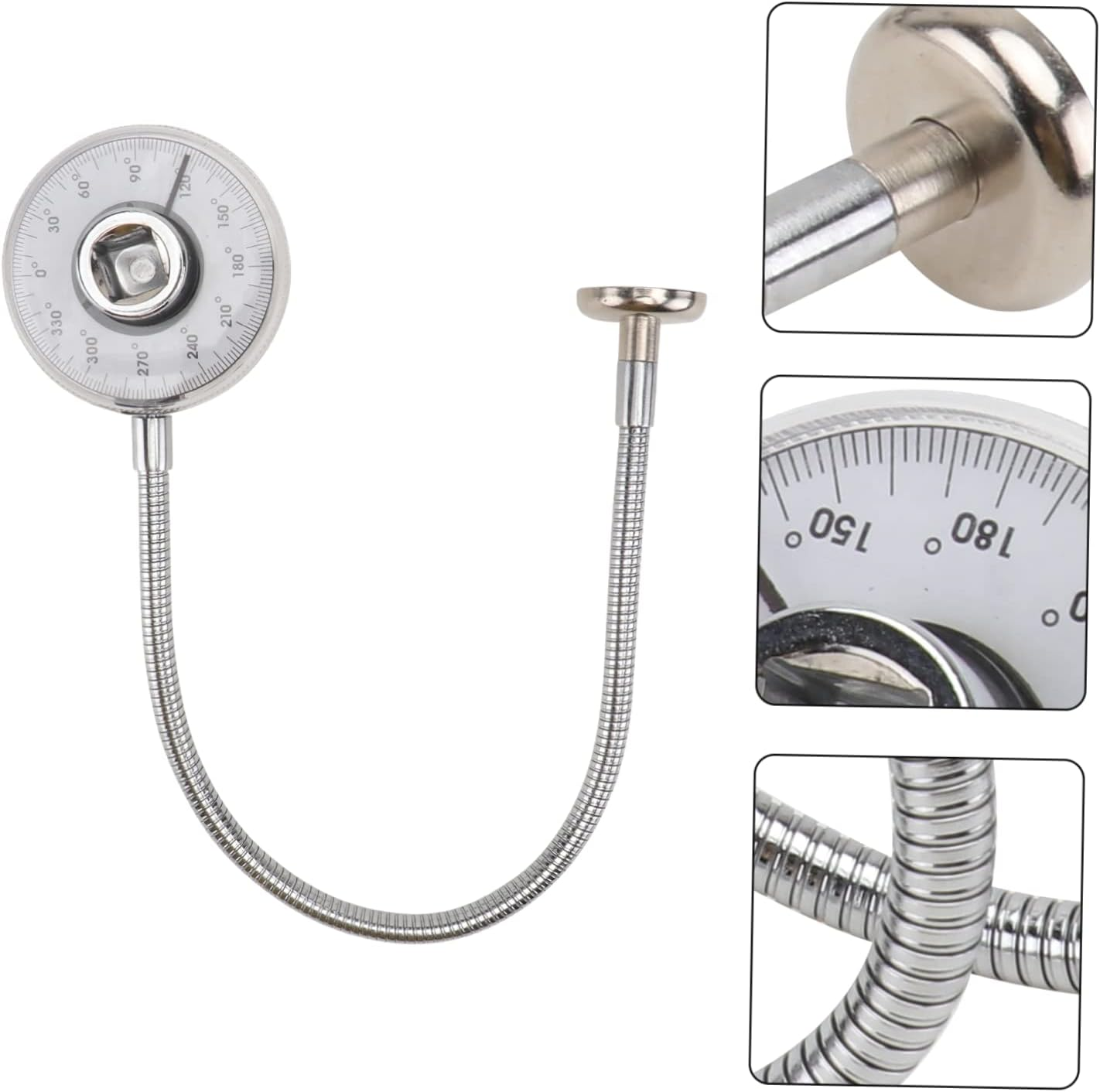 Homoyoyo Precise Wrench Torque Measuring Gauge Tool Silver Square Hole Angle Torque Gauge for Hand Tool Use in Automotive Maintenance and Repair image number 2