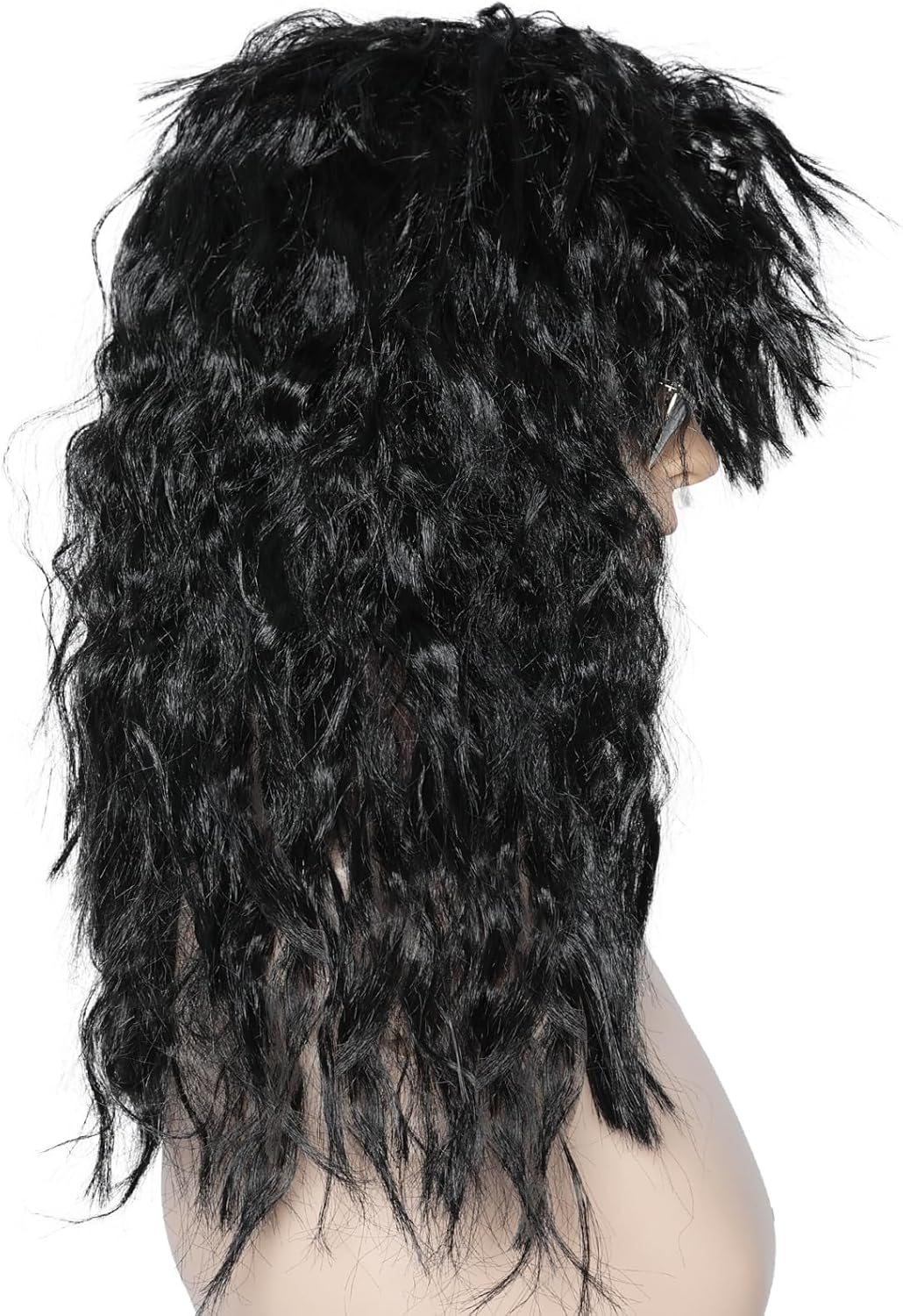 80S Mullet Wig for Men Women Rock Disco Wigs Long Brown Curly Punk Rock Hair Wig 70S 80S Costumes for Halloween Cosplay Party image number 5