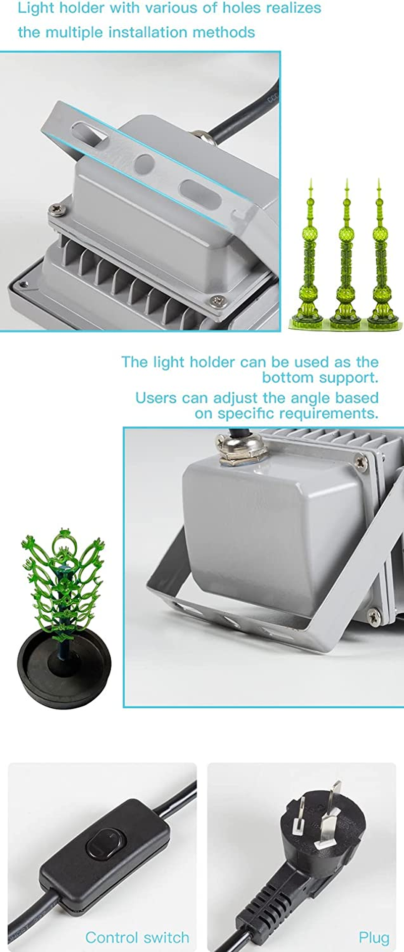 3D Printer UV Resin Curing Light 405Nm with 6W Output Affect, UV Light for SLA DLP 3D Printer Solidify Photosensitive Resin 405Nm UV Resin Affect, DIY Curing Enclosure image number 2