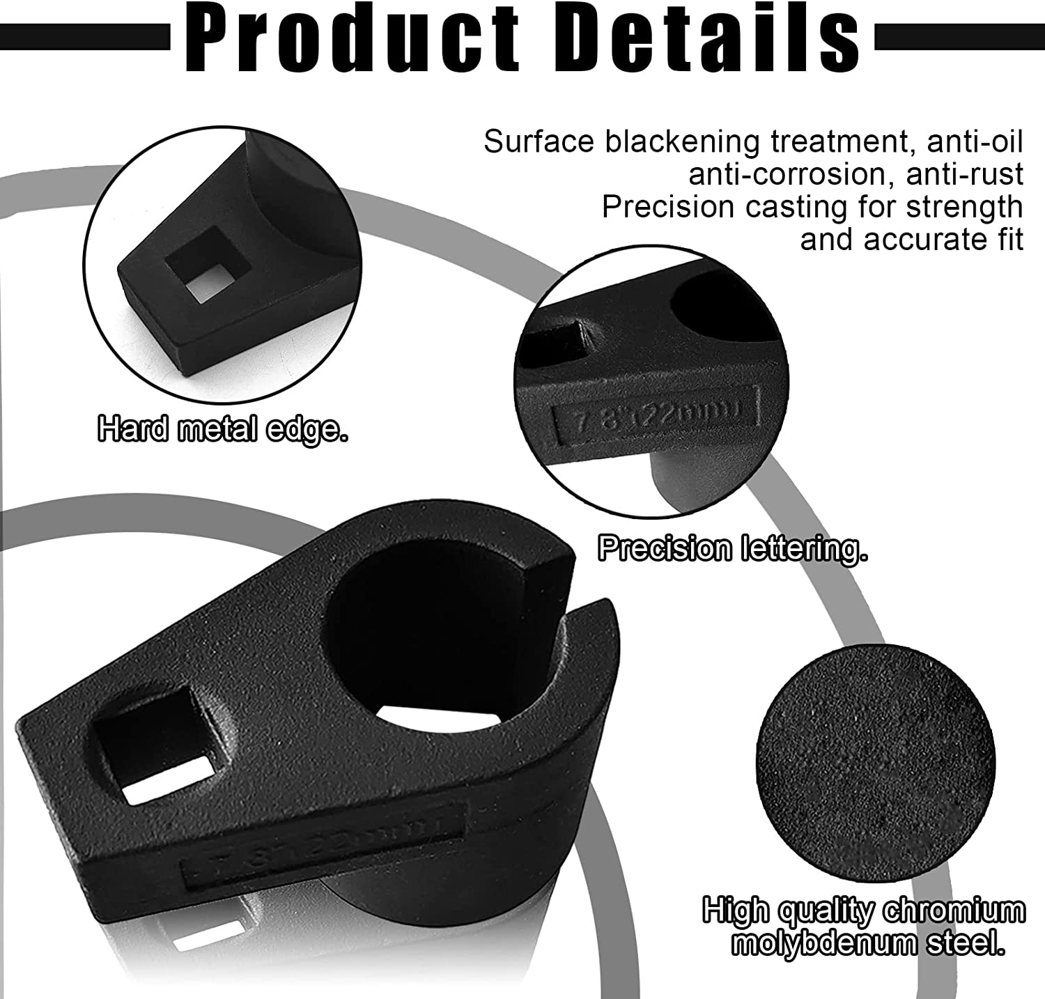 Stymart Offset Oxygen Sensor Socket, 3/8-Inch Drive by 7/8-Inch 22Mm, Wire Gate Accesses Sensor from Side, Preventing Damage to Wires, Universal for Most Models of Cars image number 5