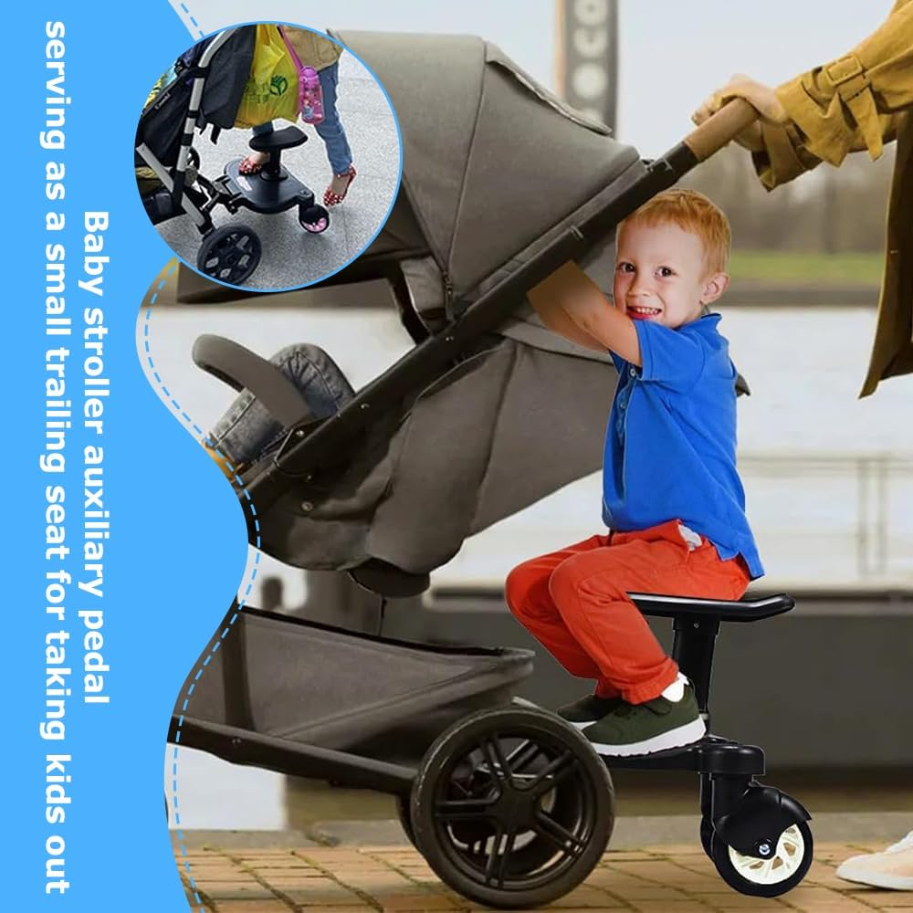 Stroller Board,2-In-1 Stroller Assist Pedal,Buggy Board,Baby Carriage Attachment,Prams Standing Board, Buggy Small Tail Car,For Toddler to Ride,Sit and Stand image number 3